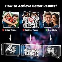 Vista 7 de Foto de Cristal 3D Personalizada Imagen 3D en Cristal - Regalo para Mamá Esposa Ella Abuela Él Papá Navidad Año Nuevo Cumpleaños Boda Parejas