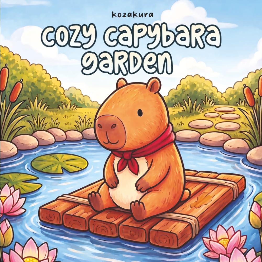 Cozy Capybara Garden: A Cute & Cozy Coloring Book for Teens and Adults with Kawaii Capybaras, Flowers, Cozy Garden Scenes, and Relaxing Nature Designs
