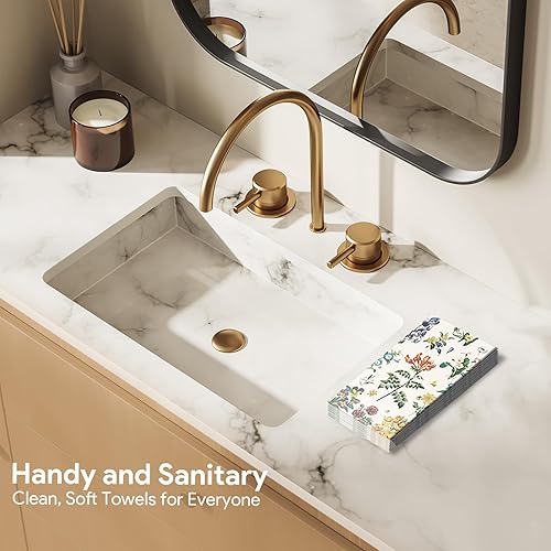 Miniatura 5 de 120 toallas de mano desechables, servilletas de papel floral vintage, servilletas de invitados de acuarela, servilletas vintage de flores