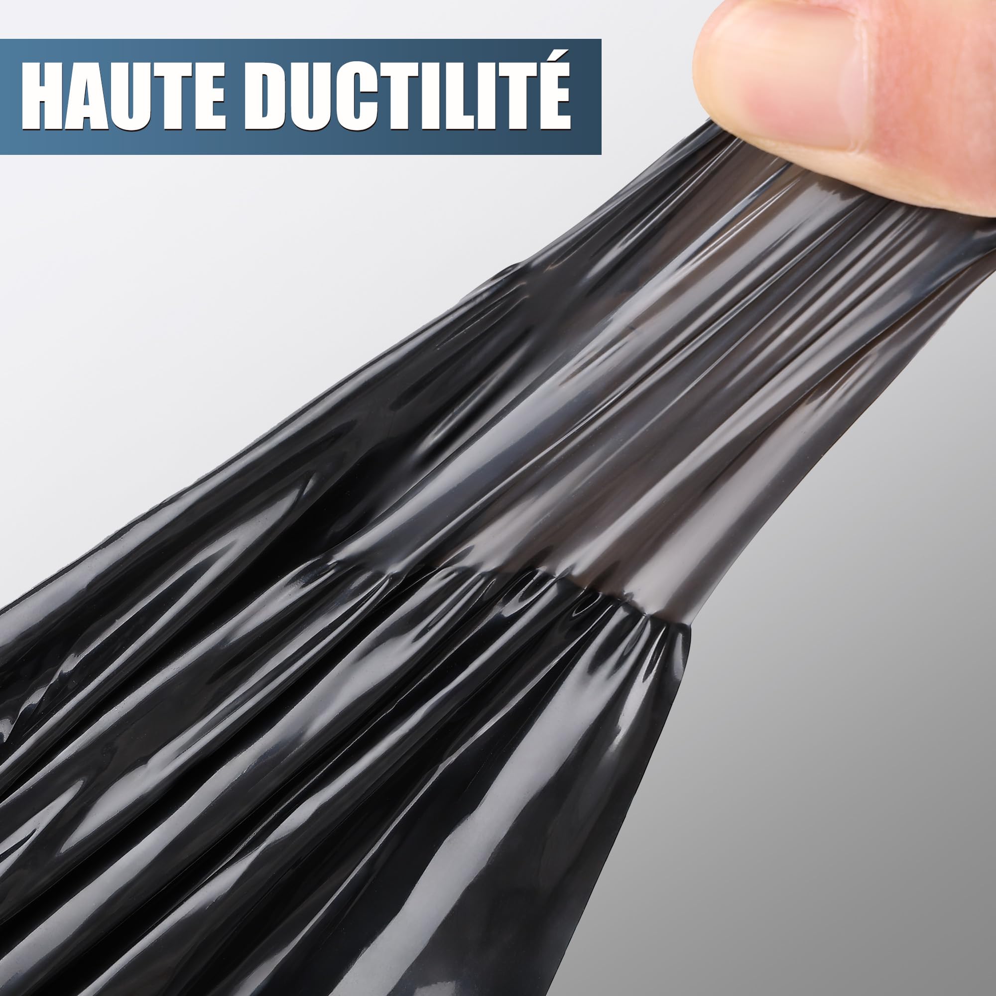 Bâche en Plastique polyéthylène Noir très épaisse de 4Mx5M (125Mu /500G) revêtement d'étang, bâche de Construction Robuste en Plastique imperméable Couverture de Sol Jardin Peinture