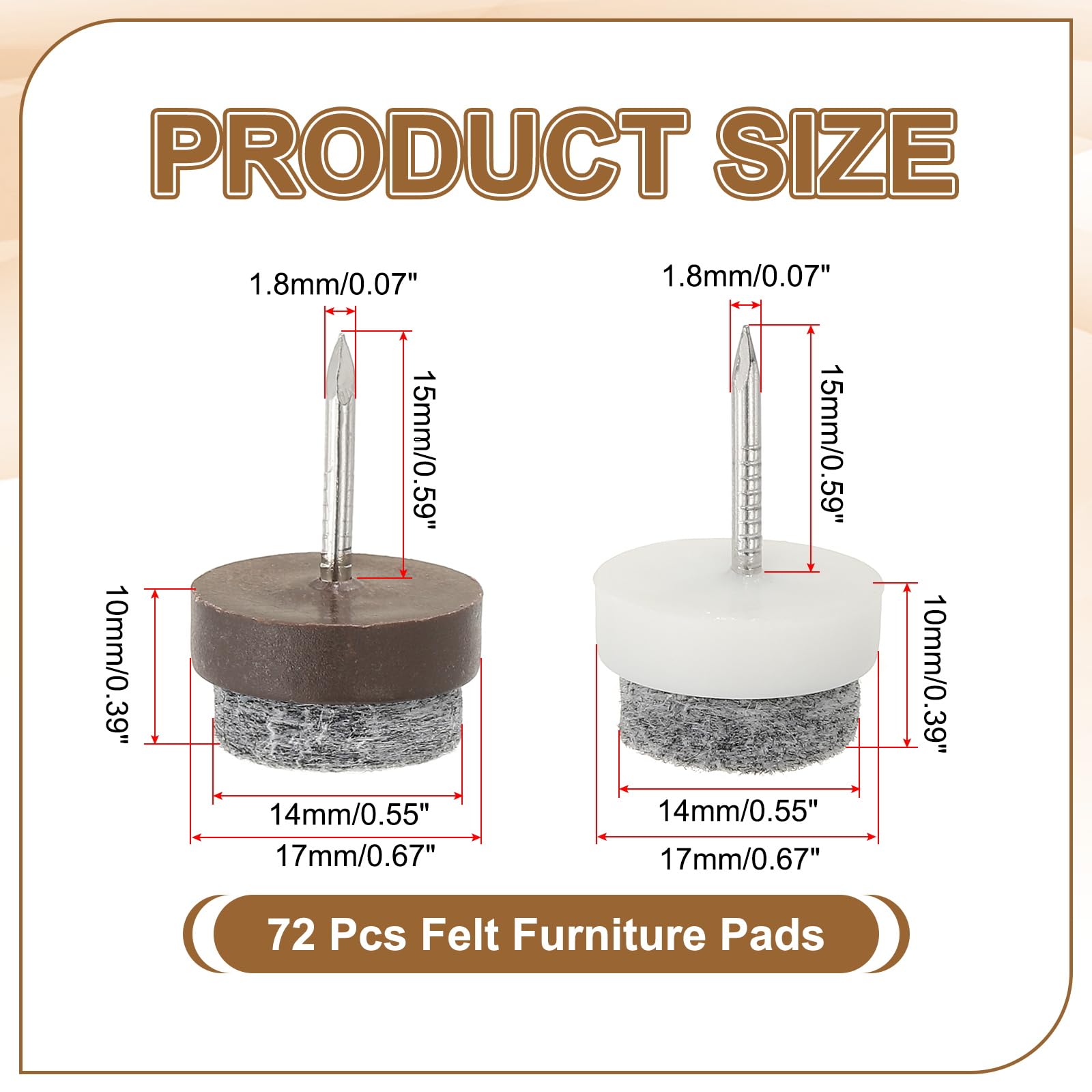 PATIKIL 17 mm Nail-on Felt Pads - Image 2