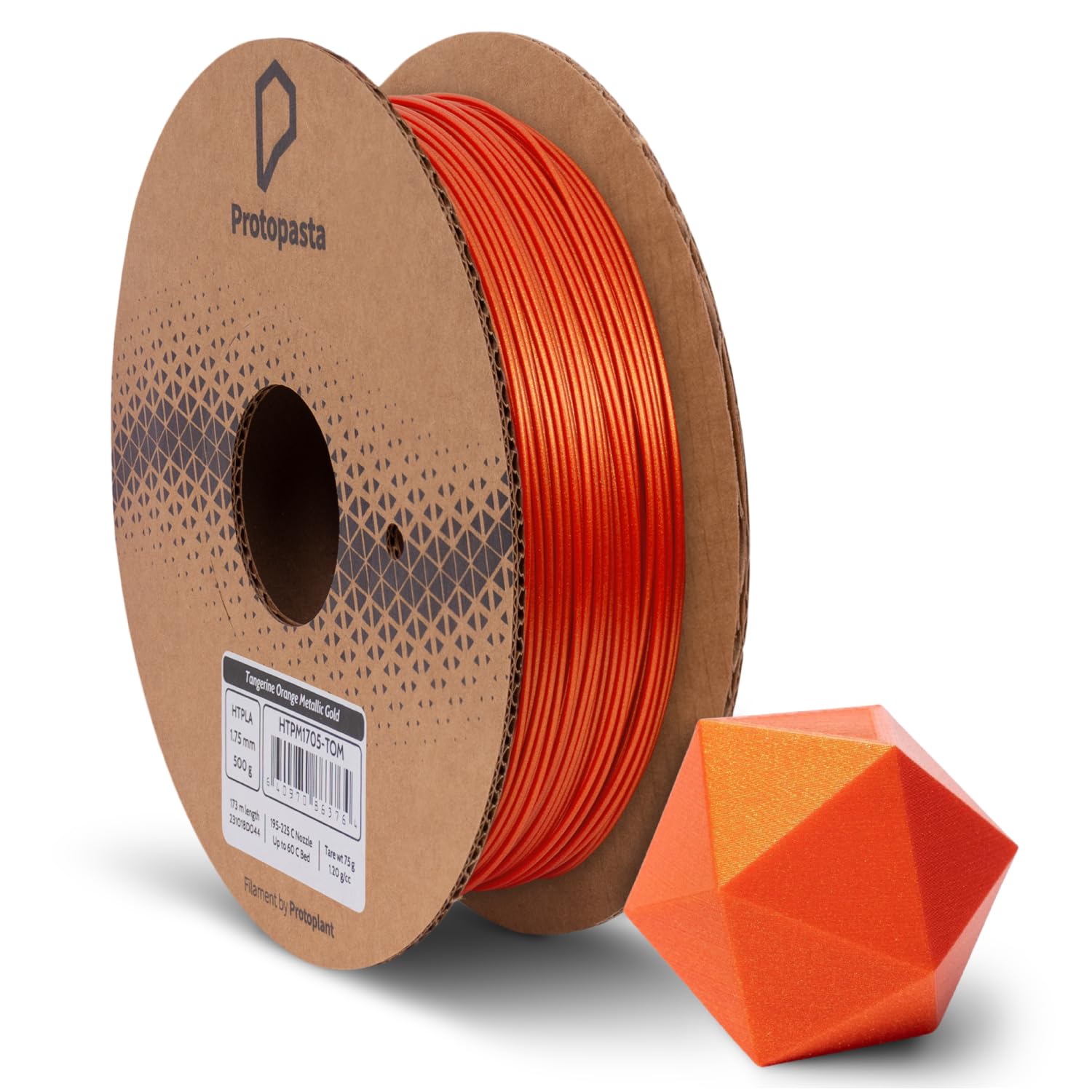 Proto-Pasta Tangerine Orange Metallic Gold HTPLA, 1.75mm 500g