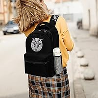 Vista 6 de Baphomet Satanic - Mochila para portátil con cabeza de cabra satánica, bolsa de hombro a la moda, mochila de viaje para hombres y mujeres