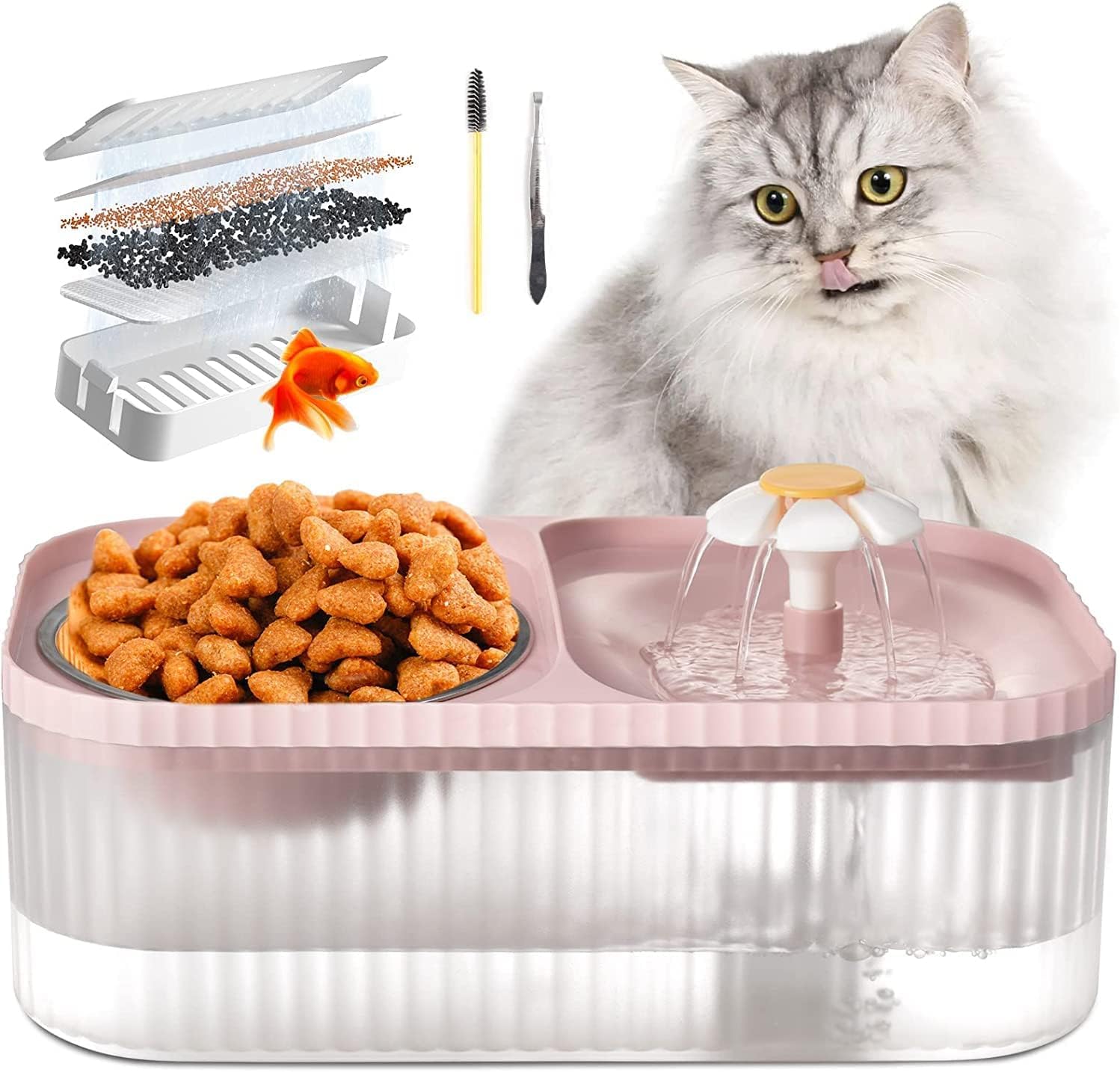 See full amazon price history chart for PetVogue Exclusive Cat Water Fountain and Food Bowl, 3L Ultra Quiet Pet Water Dispenser, Dog Drinking Fountain with Ultra-Quiet Pump and Filter, for Cats and Small Dogs - Pink PetVogue Exclusive Cat Water Fountain and Food Bowl, 3L Ultra Quiet Pet Water Dispenser, Dog Drinking Fountain with Ultra-Quiet Pump and Filter, for Cats and Small Dogs - Pink (B0CFG9QNZB) Amazon Price History, Amazon Price Tracker