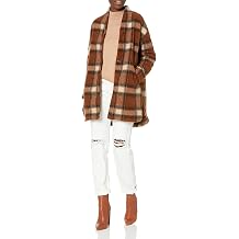 BLANKNYC Womens Plaid Cocoon Coat