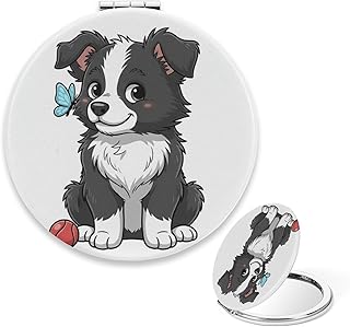 Pocket Mirror, Cute Border Collie Small Mirro...