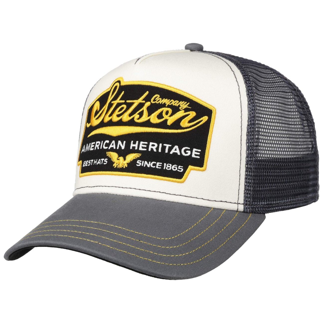Stetson American Heritage Trucker Cap Herren Snapback mit Netzeinsatz Meshcap Sommer Winter Baseball