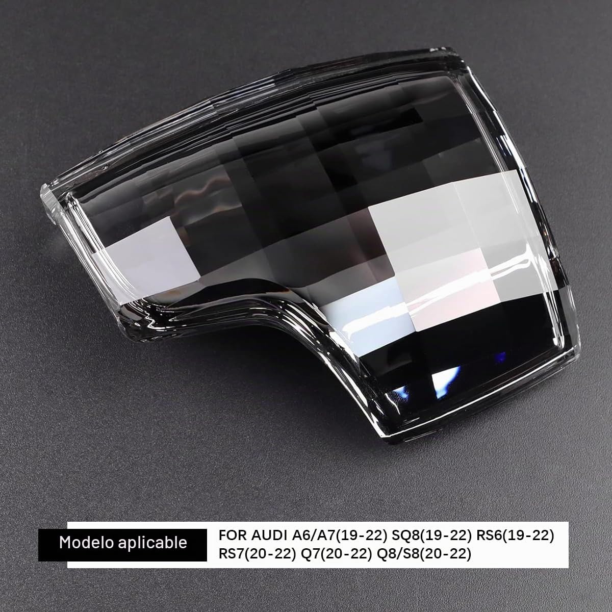 JAOGAUS Pomo de Palanca de Cambios de Cristal Brillante | Cubierta de Repuesto Compatible con Audi A6 A7 SQ8 RS6 RS7 Q7 Q8 S8 Decoración Interior del Coche