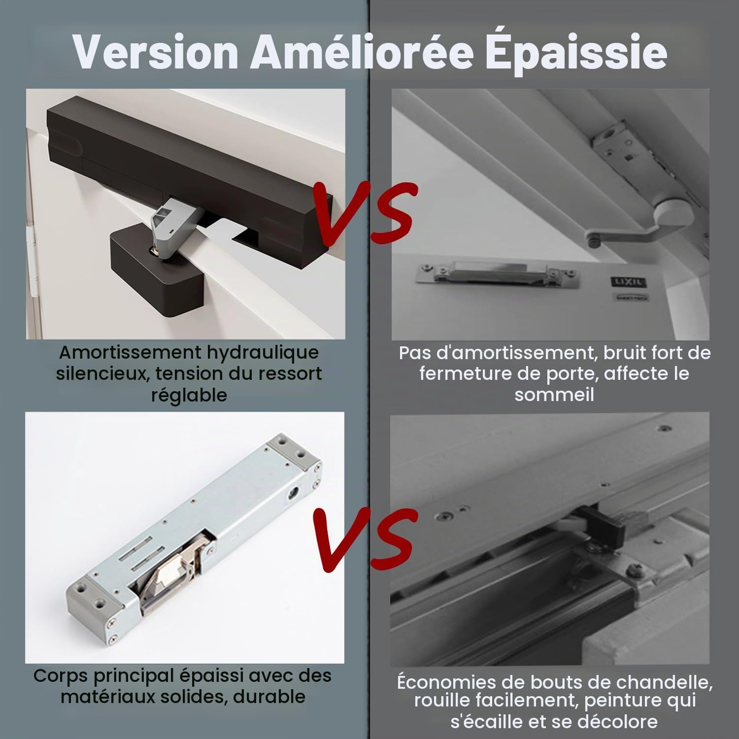 Ferme Porte Automatique, Groom Fermeture Porte, Anti-Pincement, Convient pour Les Portes Intérieures et Extérieures, Porte de 20Kg à 80Kg, 1 pièce