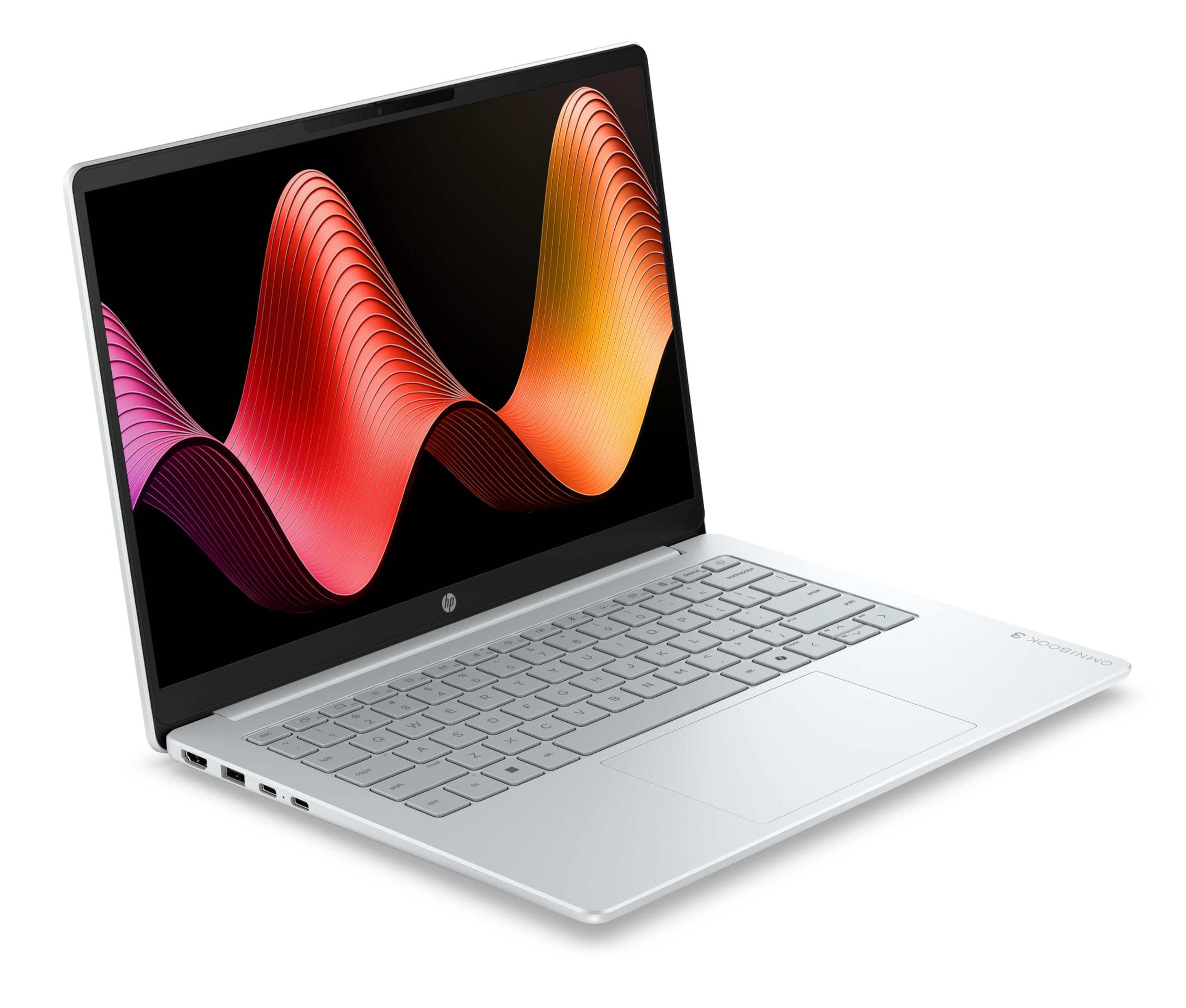 HP OmniBook 3 14-hy0002sf Ordinateur Portable 14" 2K IPS, PC Portable (AMD Ryzen 5 40, RAM 16 Go, SSD 512 Go, AMD Radeon 610M Graphics, Windows 11), Laptop Argent, Clavier AZERTY