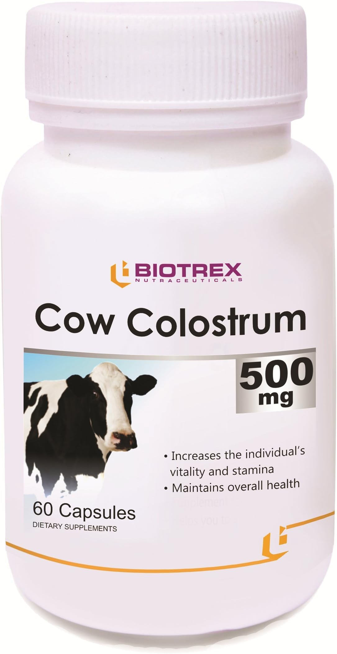 Biotrex Nutraceuticals Cow Colostrum 500Mg - 60 Capsules