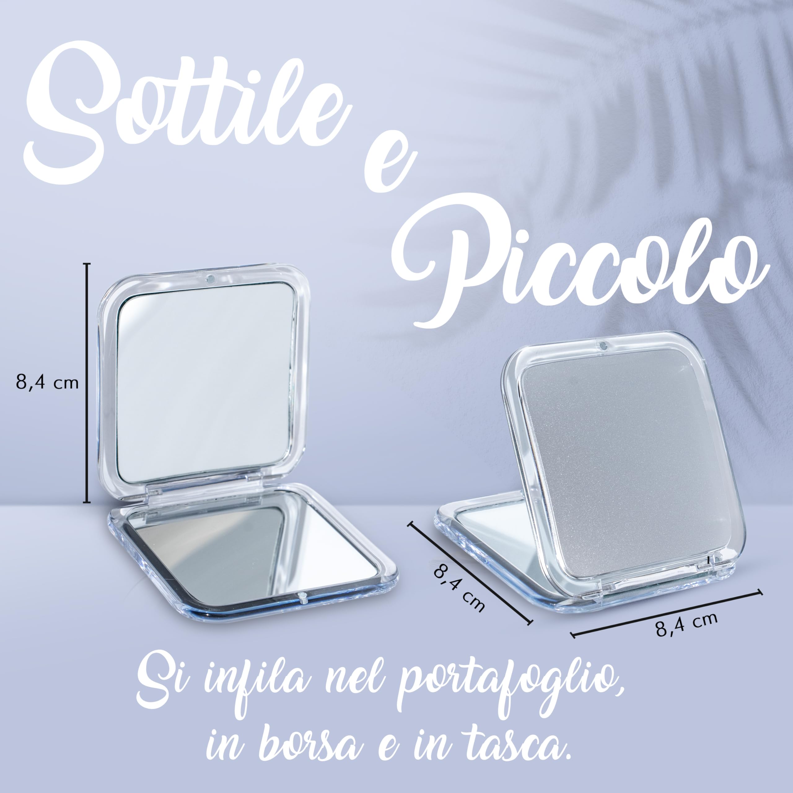 MIRRORVANA Miroir grossissant 10X compact et pliable, petit miroir de poche pour sac à main et voyage maquillage (argenté)
