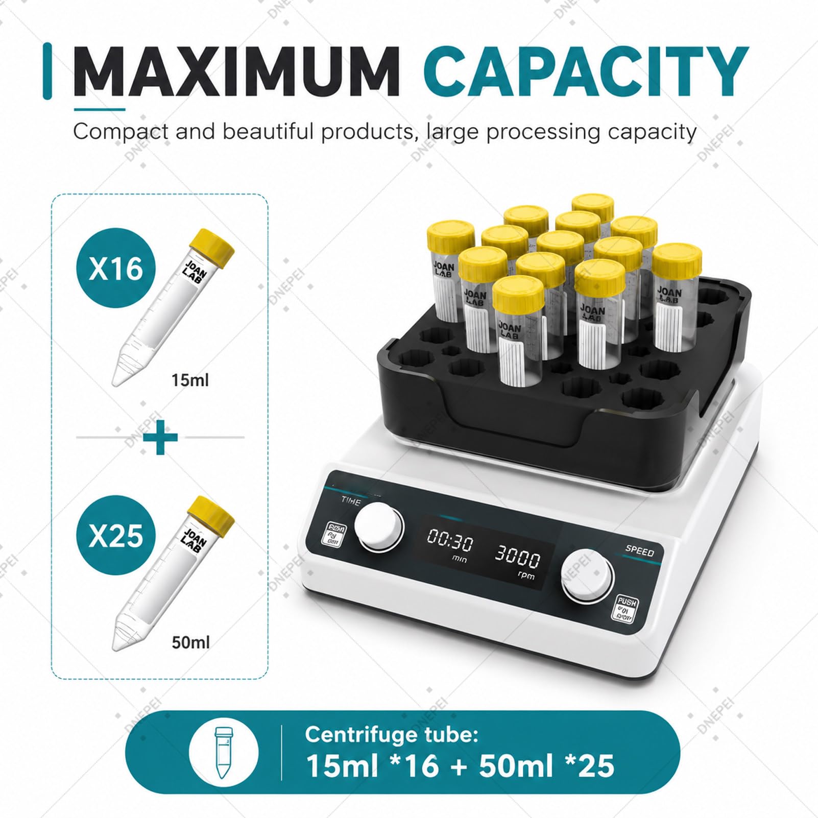 Agitatore per provette multiple VM600MAX, intervallo timer 1 min - 8 h