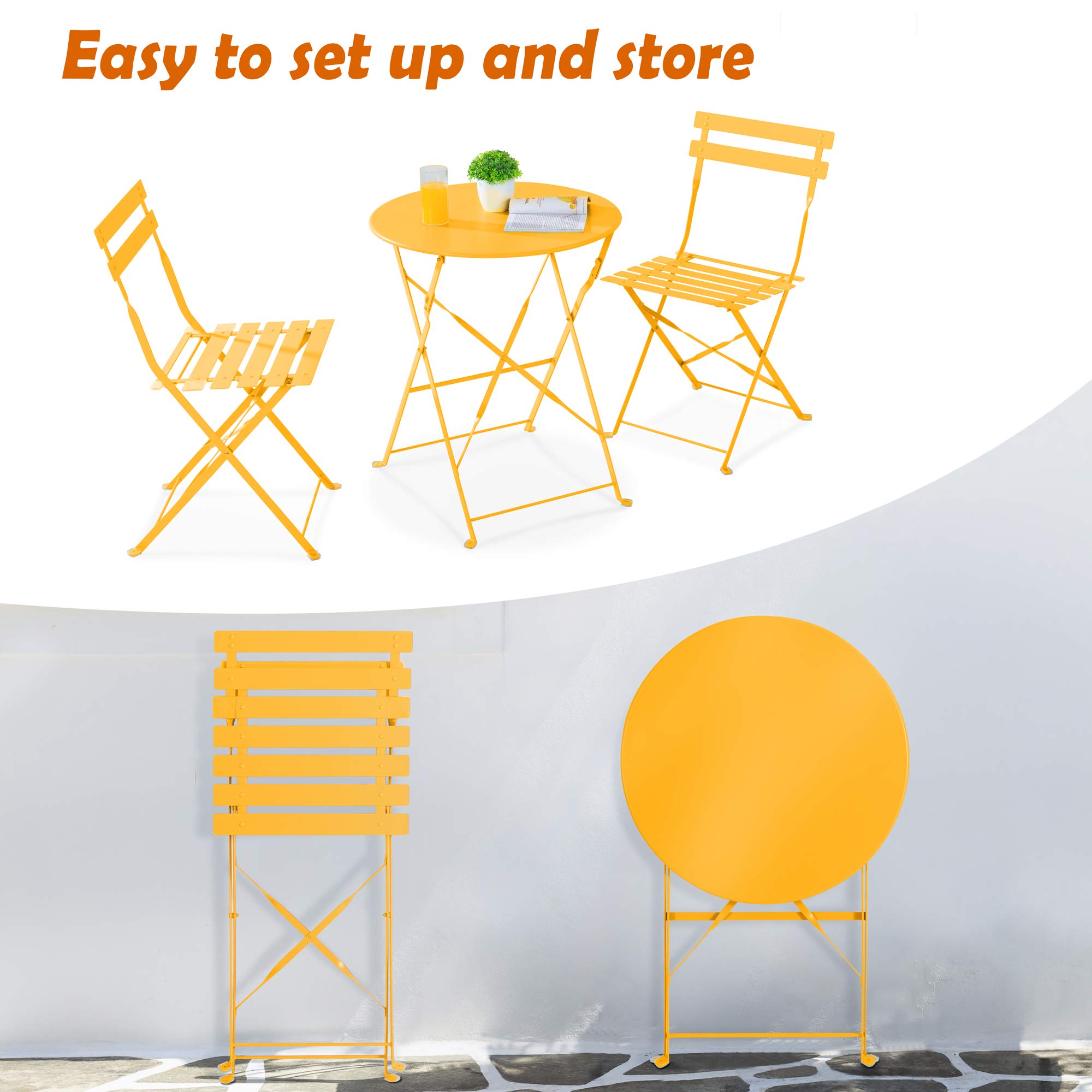 Buy JY QAQA 3 Pieces Patio Bistro Set Outdoor Chairs,Metal Frame Indoor