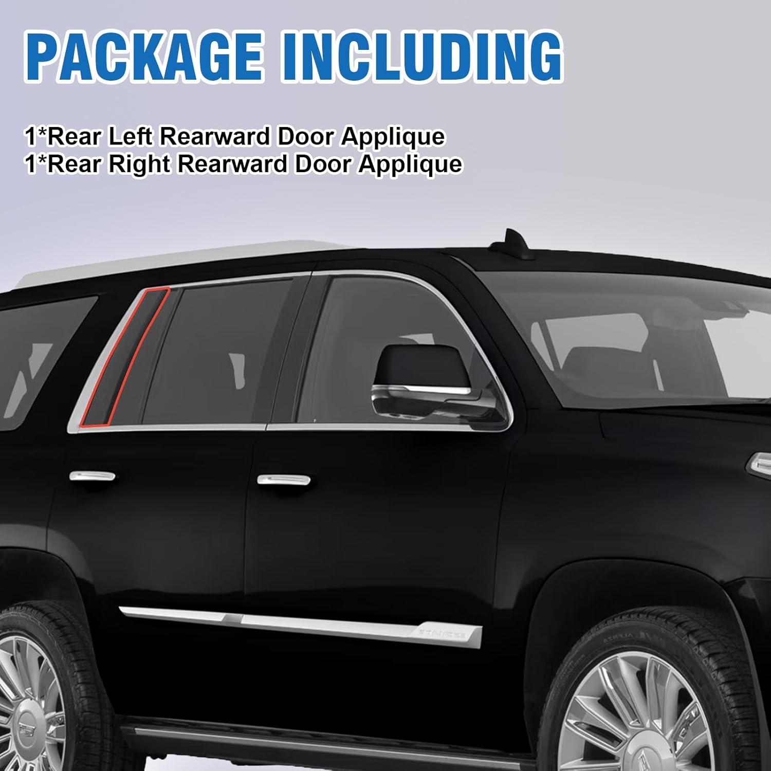 926-245 926-246 Rearward Rear Door Molding Trim Applique Compatible with Chevy Tahoe GMC Yukon Cadillac Escalade 2015-2018 Replace 84263148 84263149