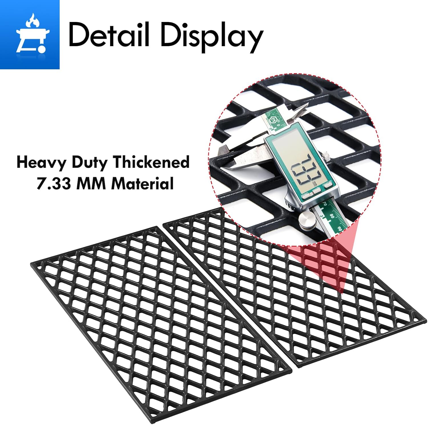 PB600PS1 Cooking Grates Grill Replacement Parts for Pit Boss Pro Series II 600 Gates PB 600PS1 Pro 600 PS1 10740 Grill Grates Pitboss 600 Series Parts Cast Iron Grids, 2pcs