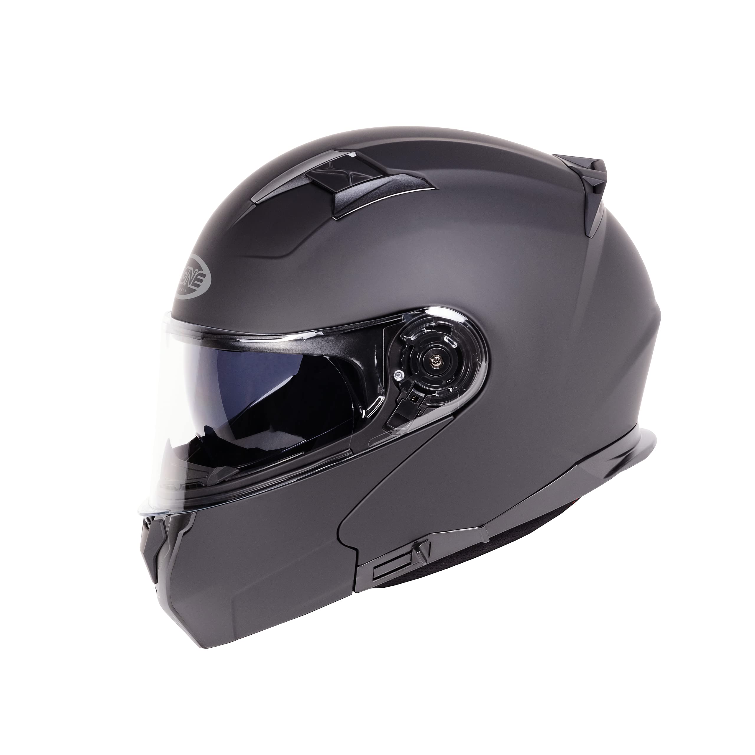 OZONE MOTO Storm Casco Moto Modulare Flip-up | Ventilato, Visiera Parasole, Omologazione ECE 22.05, Nero