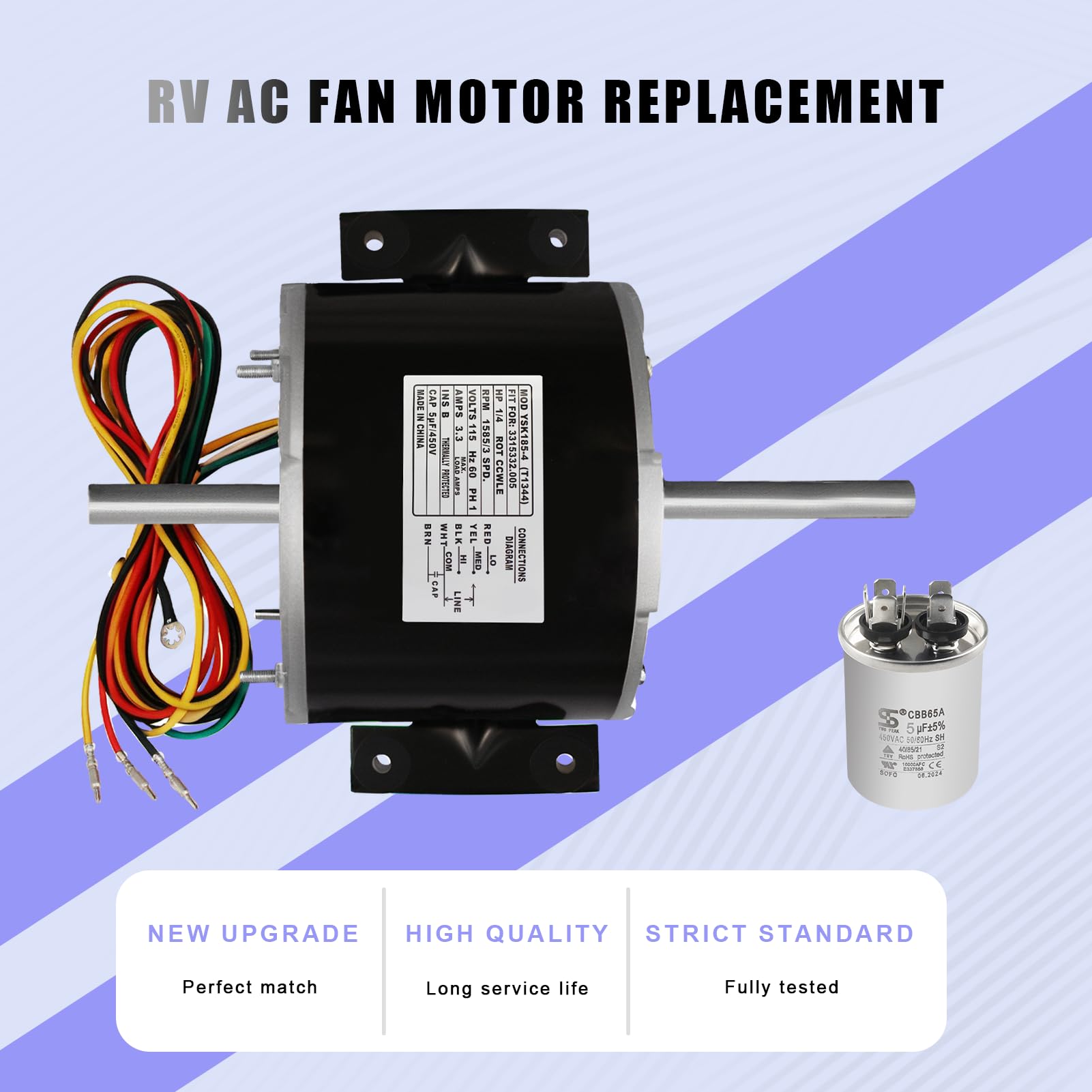 Amazon.com: 3315332.005,F48AF70A61 RV AC Fan Motor Replacement -1