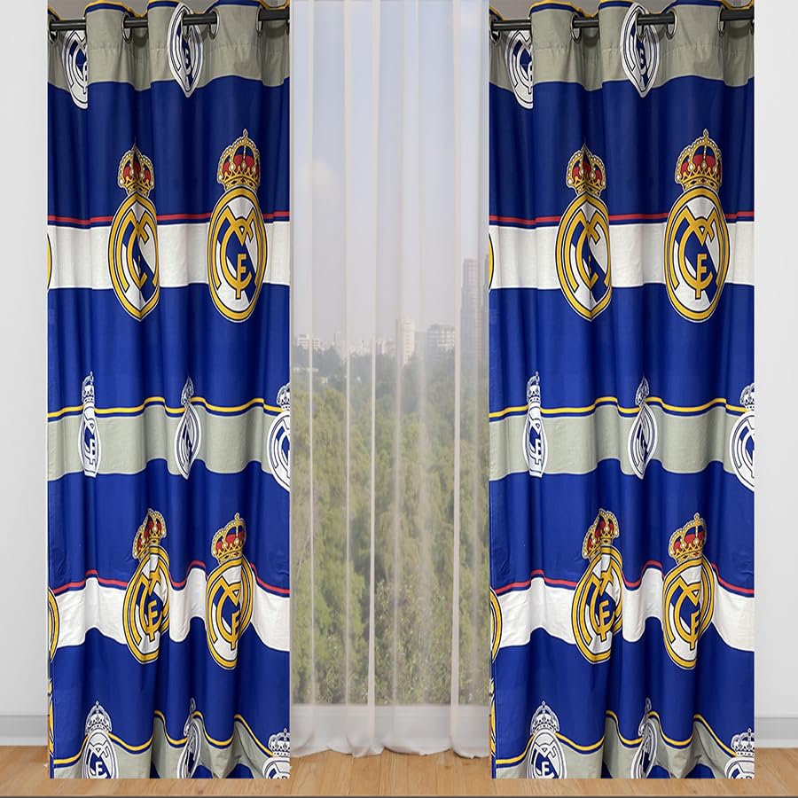 ASDITEX Rideau Real Madrid avec œillets de 150 cm de largeur x 260 cm de hauteur (composition 50 % coton-50 % polyester)
