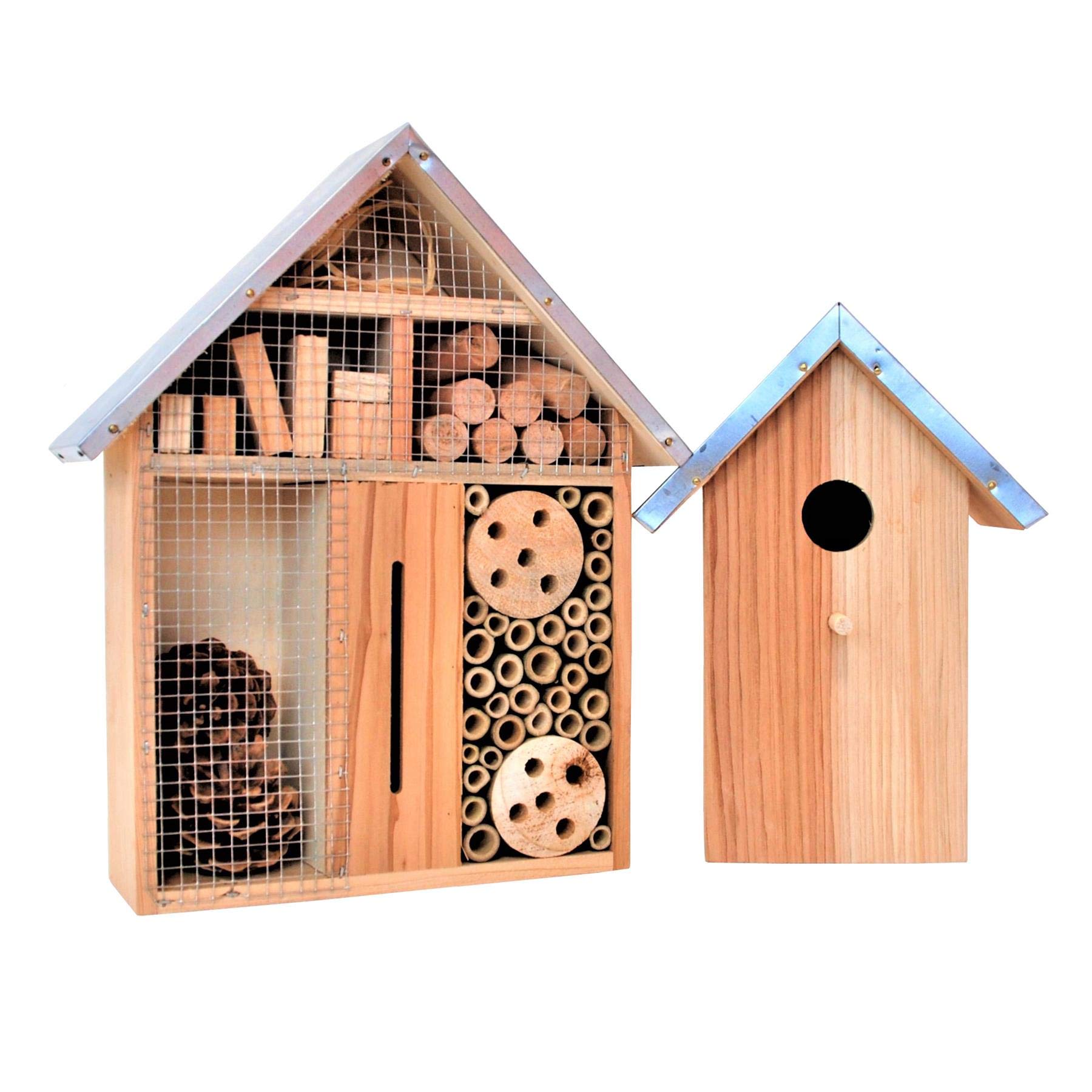 simpaoutdoor Small Bug Hotel & Bird Box Combo