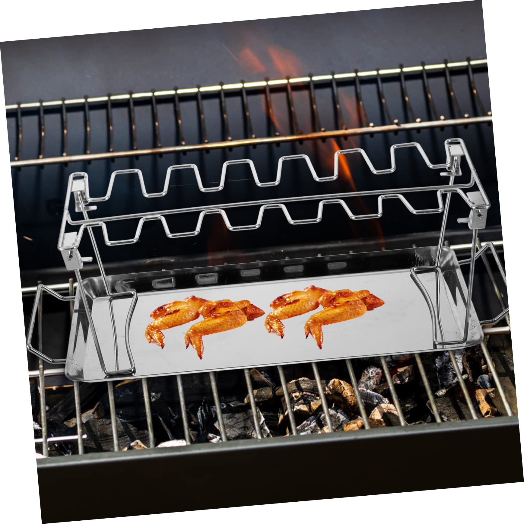 Set di Forchette da Barbecue per Pollo, 2 Pezzi, Acciaio Inox