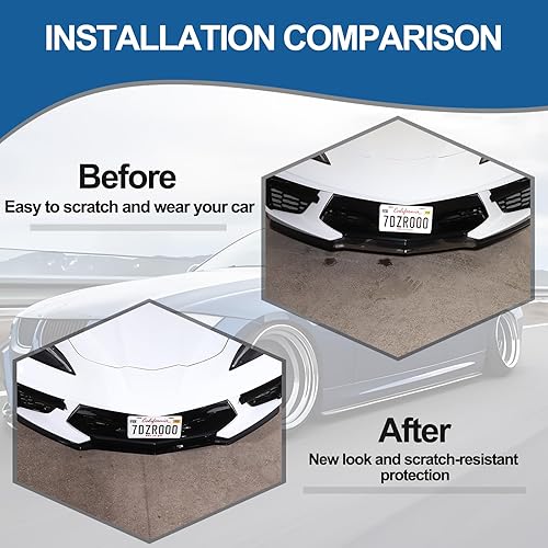 Miniatura 2 de Parachoques delantero inferior de repuesto compatible con Chevrolet Corvette C8 GM Z51 2020-2024 plástico ABS 3 piezas parachoques delantero,