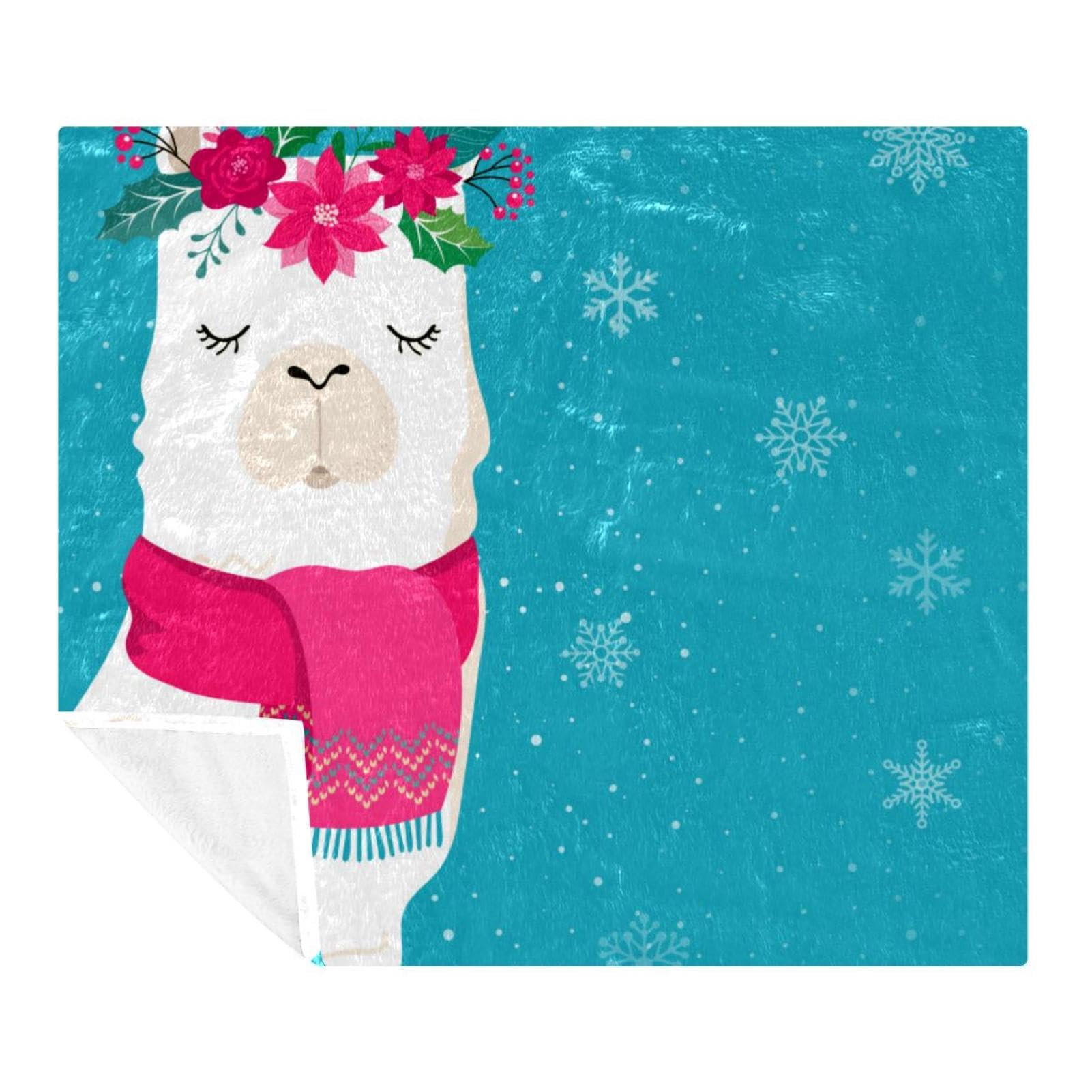 Couverture polaire en microfibre douce lama, le cadeau idéal de 150x130 cm