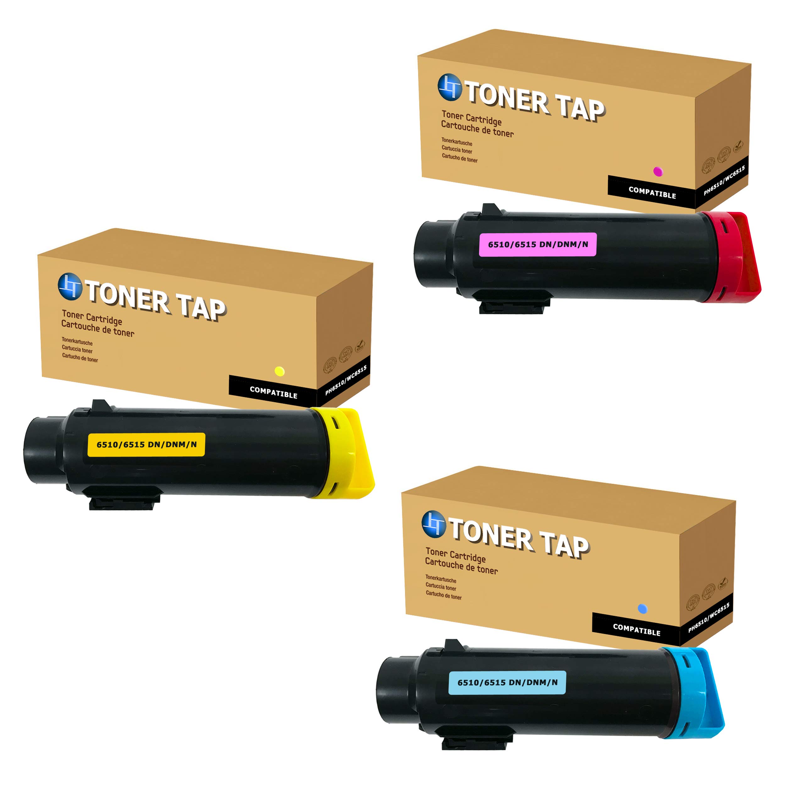 Toner Tap Toner Tap for Xerox Phaser 6510 WorkCentre 6515 Compatible Toner Replacement High Yield (3 Pack, 1 Cyan, 1 Magenta, 1 Yellow)