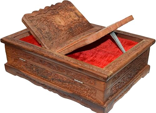 Miniatura 3 de Santo plegable libro soporte madera tallada a mano Rehal caja para el Corán, Biblia, Gita, Gurugr