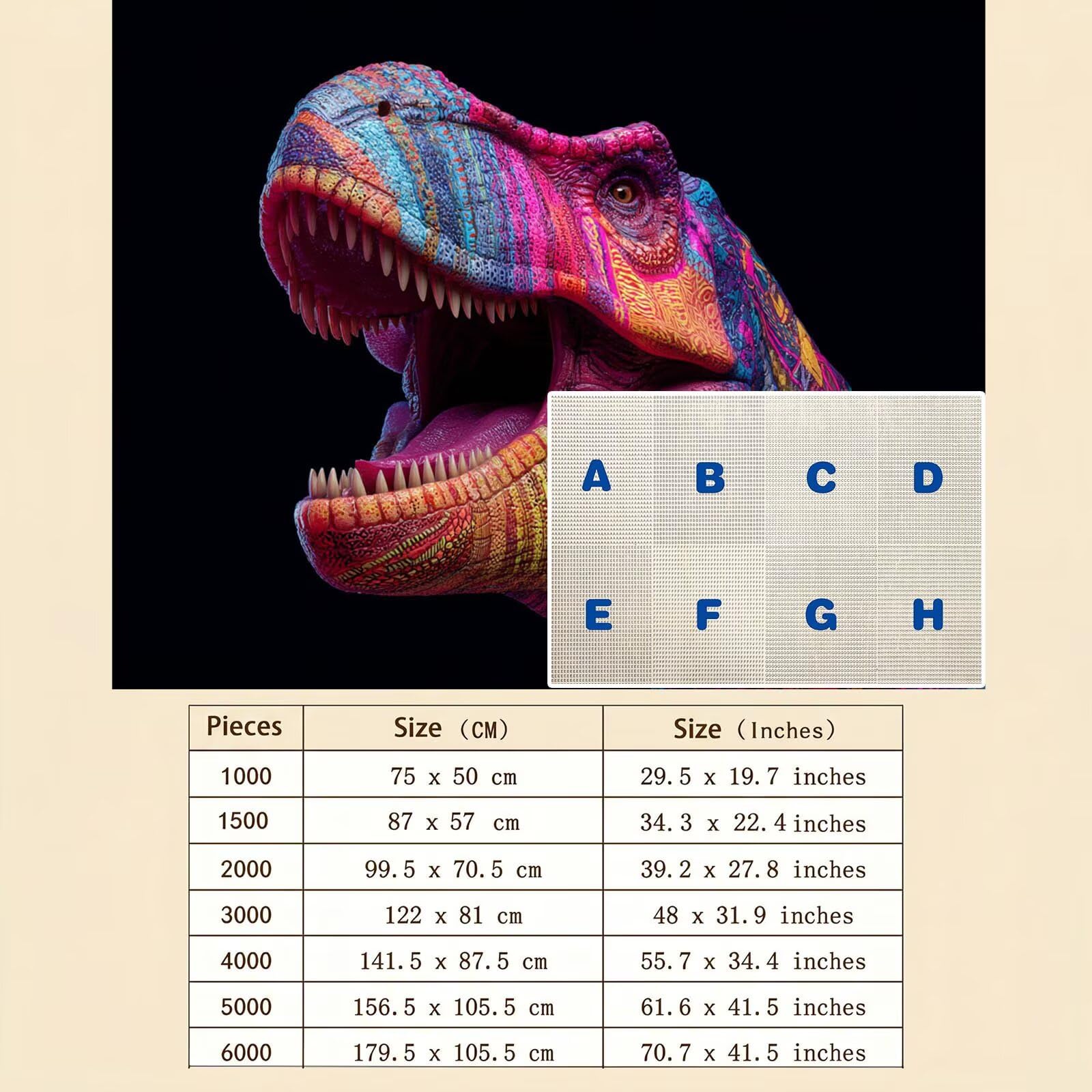 Puzzle 6000 Pezzi Classici, Puzzle Dinosauro sogno 179 x 105 cm, Gioco Educativo e Antistress in Legno con Poster Incluso, Ttività DIY per Famiglia, Regalo per Appassionati, Decor Parete Casa, f0-600