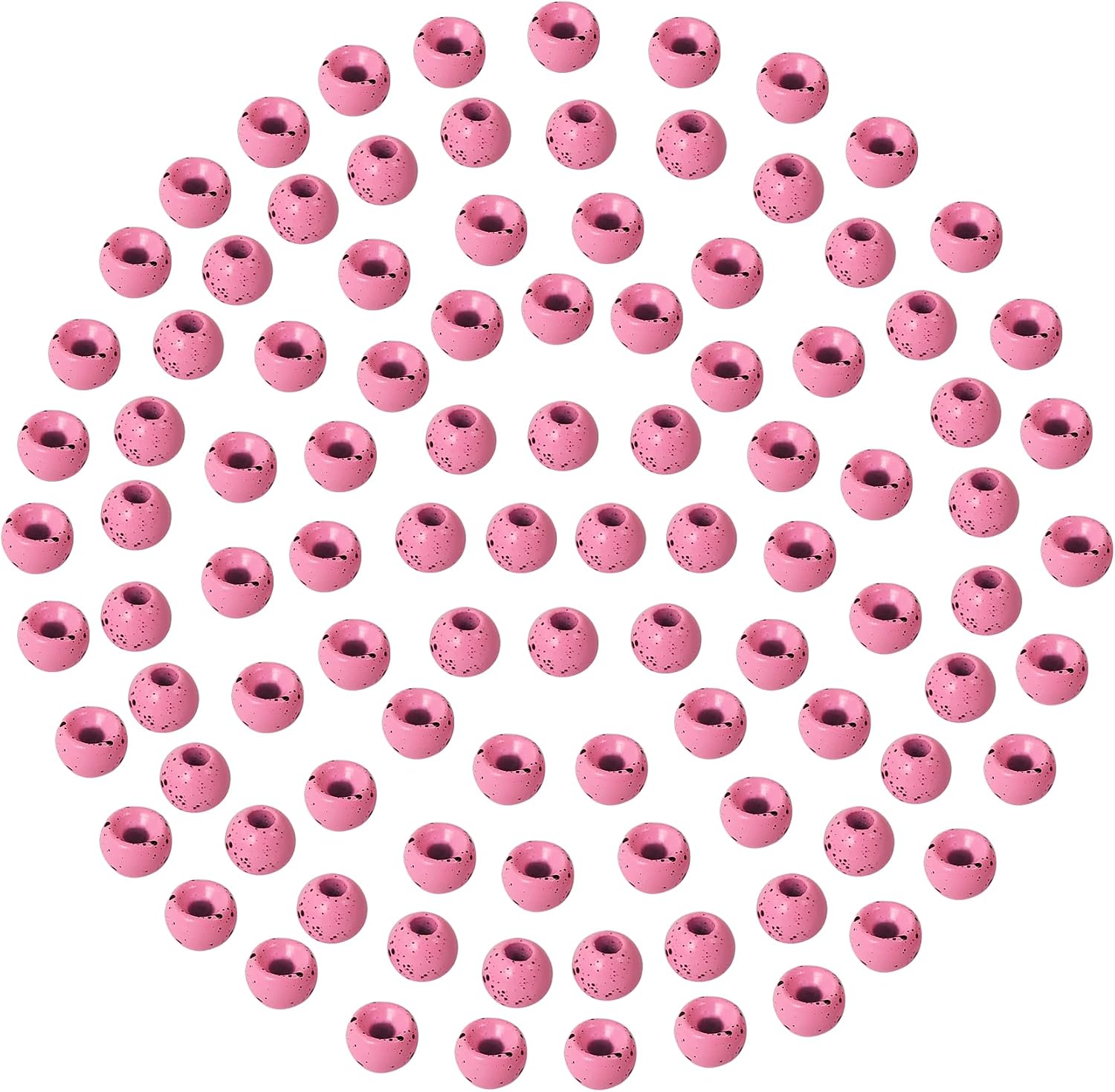 EUPHENG 100pcs Mottled Tactical Tungsten Beads for Jig Hooks Fly Tying Assortment Nymph Head Fly Tying Materials 6 Colors / 5 Sizes