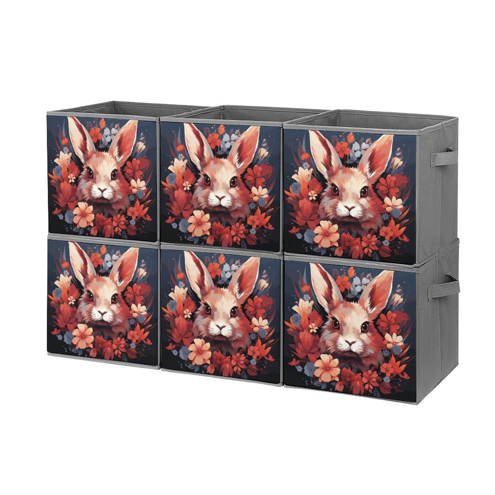 Boîtes de rangement pliables lapin de Pâques pour organiser vos vêtements sur les étagères