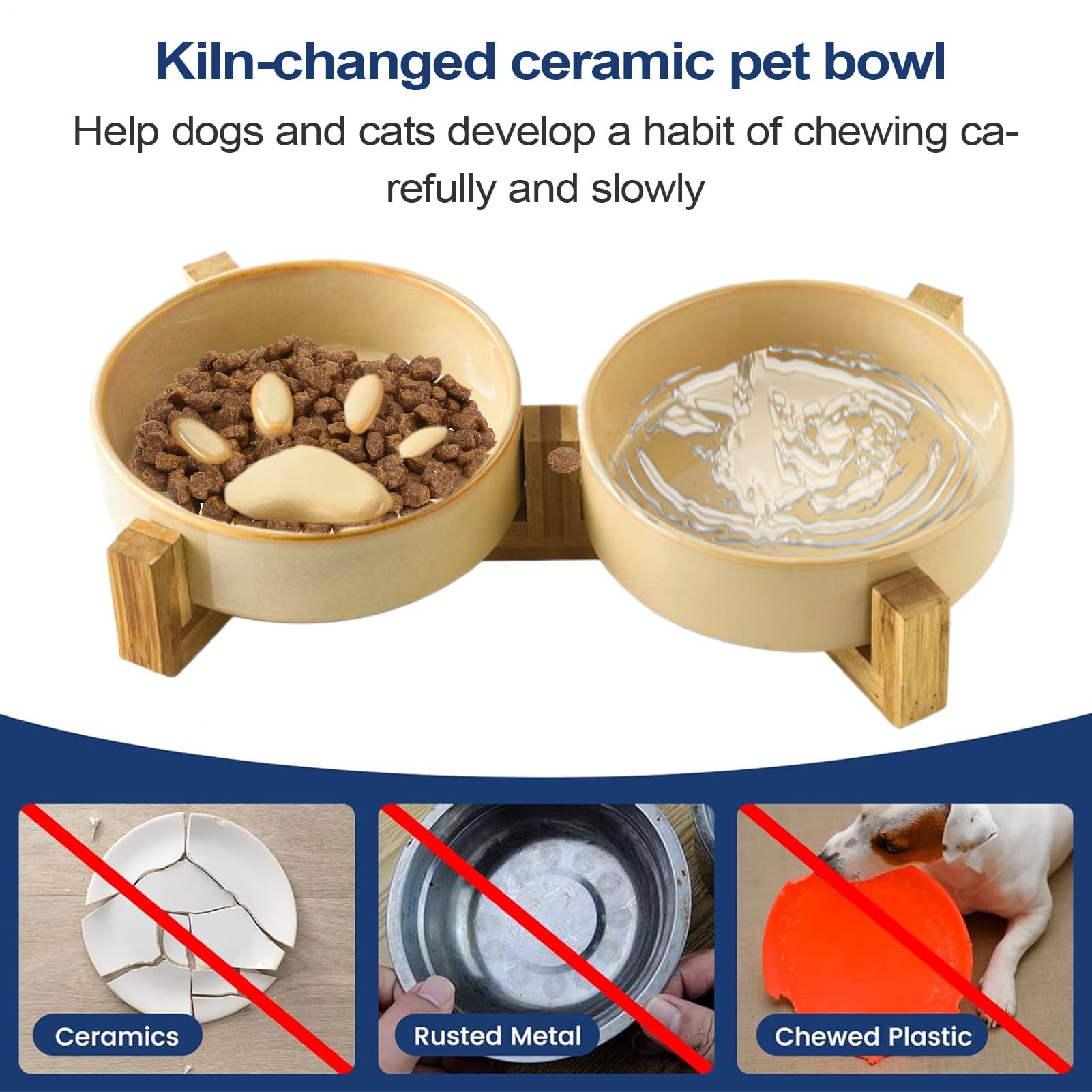 Gamelle pour Chien Anti-Glouton Gamelle Surélevée Chiot Moyen