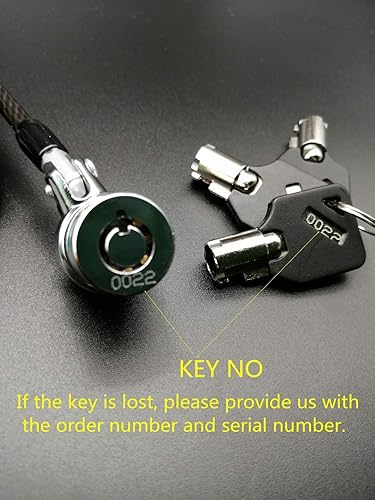 Miniatura 5 de Paquete de 5 unidades de bloqueo de cable con llave igual, kit de bloqueo de cable para laptop, 5 teclas de 6.2 pies para monitores, laptops,