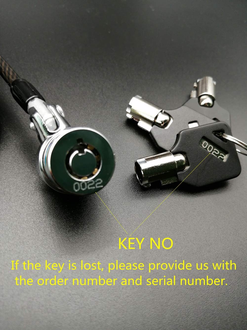 Candado de cable retráctil de seguridad portátil con llave para laptop, 3 llaves, 8 pies para monitores, portátiles, MacBooks, tabletas, iPad, Mac Mini (paquete de 5 llaves iguales)