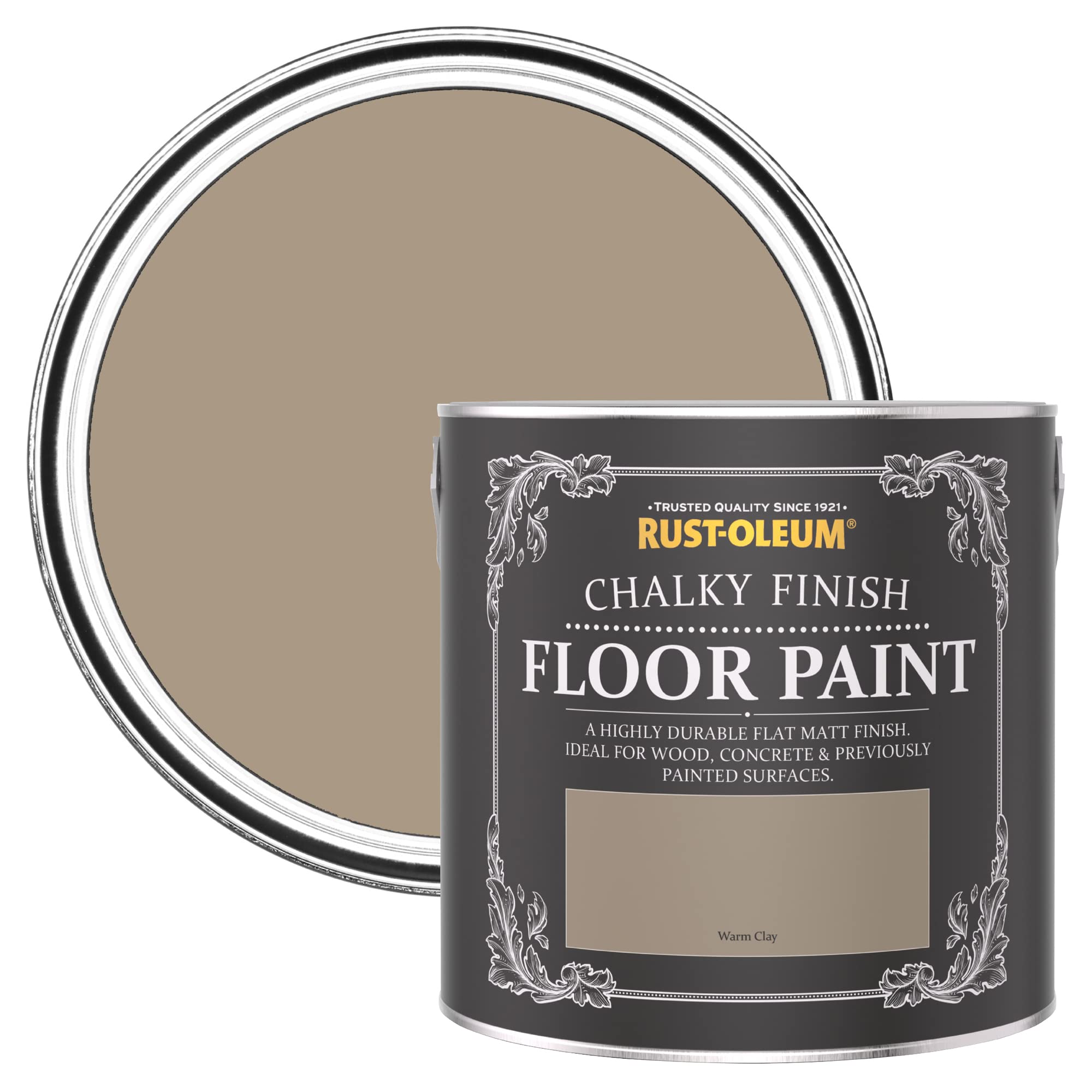 Rust-Oleum Warm Clay Light Brown Scratch-Proof Floor Paint In Matt Finish - 2.5L