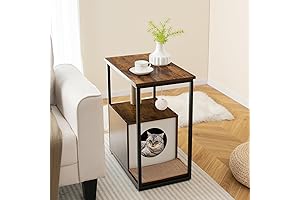 Tangkula Cat Nightstand with Scratching Post