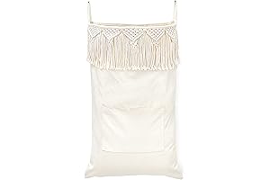 Mkono Macrame Hanging Laundry Hamper with Over The Door Hooks