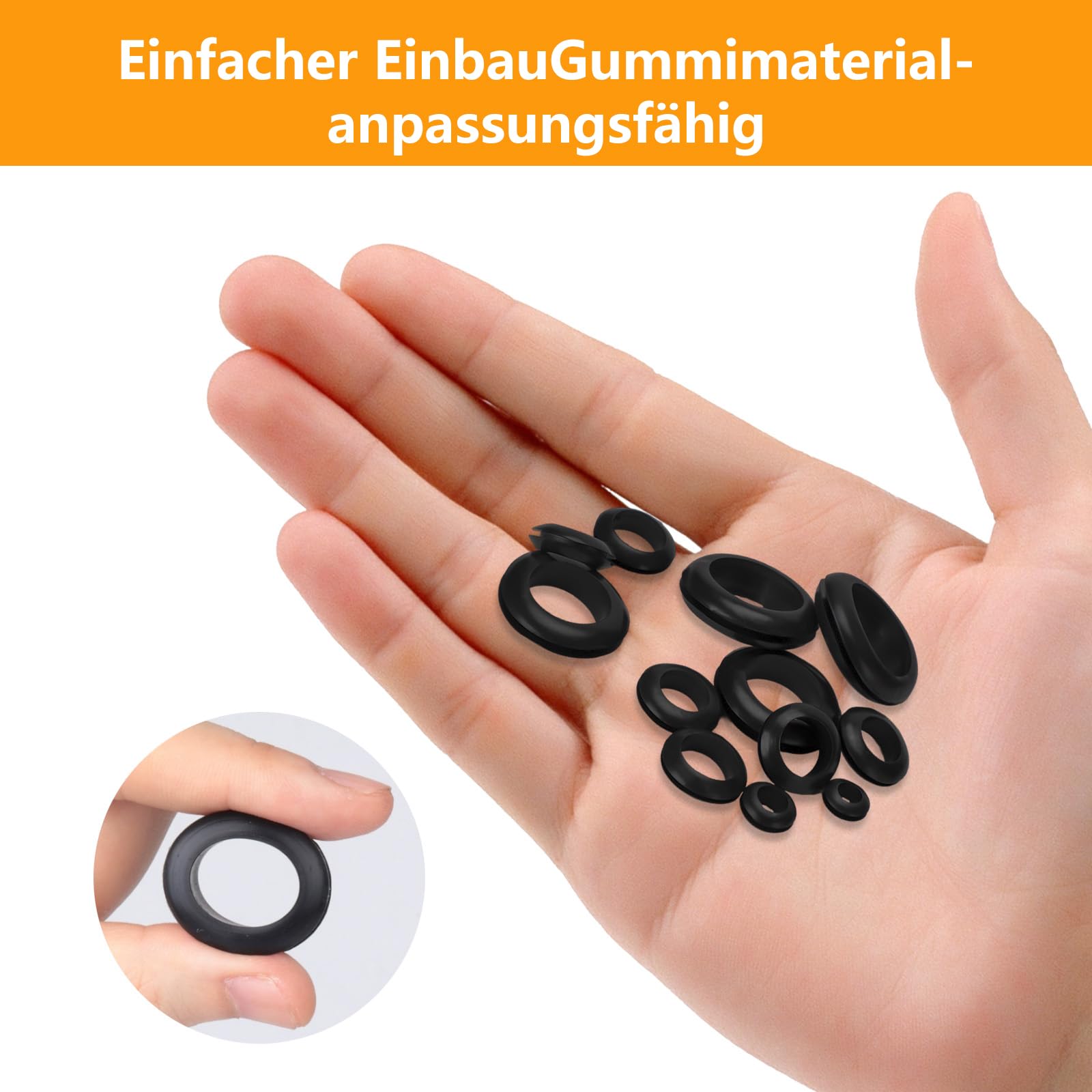 Aexit Gommini Passacavo In Gomma – 100 Pezzi, Diametro Interno 6mm, Esterno 12mm, Proteggi Cavi Su Pannelli Metallici