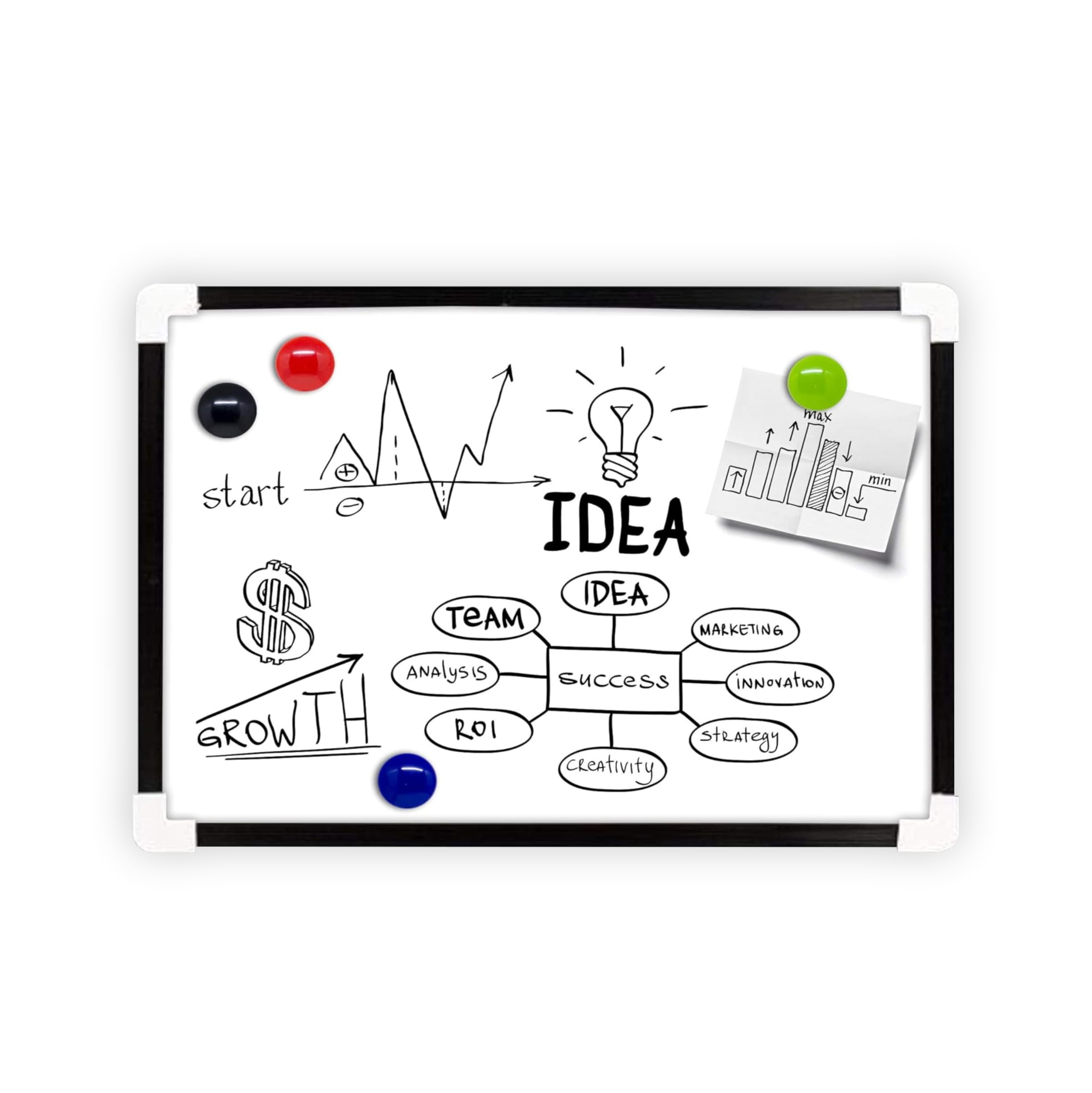 AIBULOA4 Magnetic Whiteboard - Dry Erase Memo Board, Magnets, Eraser, Study Essential Accessories, and Family Planner - Perfect for Home, Office, and Classroom Use