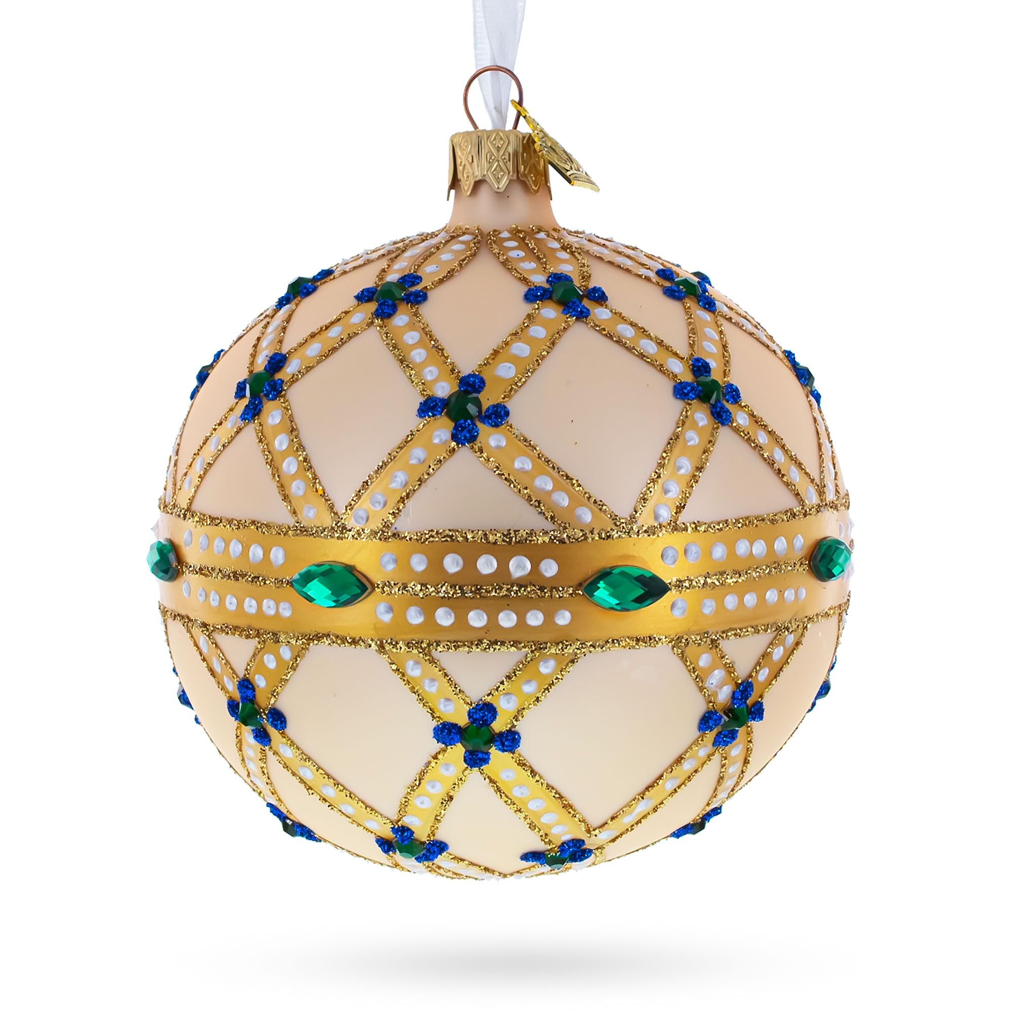 Boule de champagne Green Jewels décoration de noël suspendue sapin design traditionnel