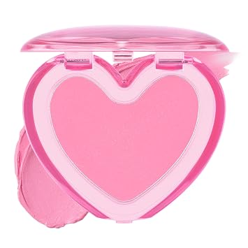 lilybyred Luv Beam Sherbet Cheek | Heart-Shaped Korean Cream Blush, Lightweight Melt-In Texture, Micro-Pearl Glow, Buildable Natural Color, Soft Radiant Finish, 0.12 oz. 05 Strawberry Milk Topping