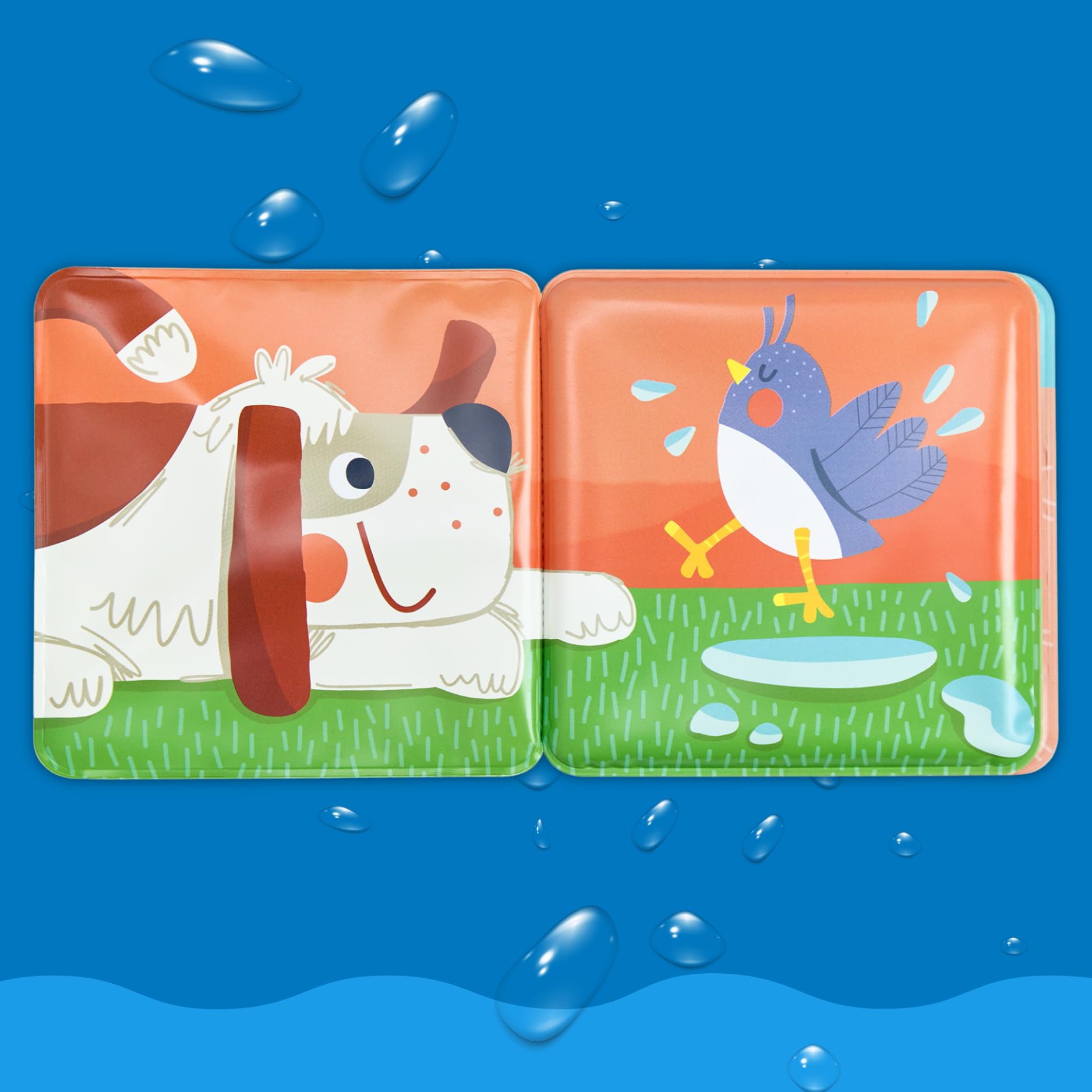 HABA Livre de Bain Les Amis des Animaux - Plaisir Aquatique dès 6 Mois avec Fonction cliquetis colorée - Plaisir du Bain pour Baignoire et Piscine - 2012341001