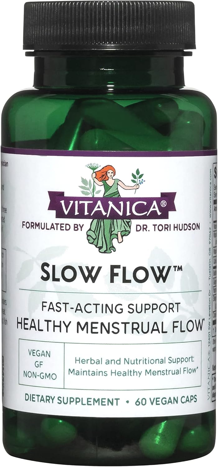 Vitanica Slow Flow, Menstrual Flow Support, Vegan, 60 Capsules Vitanica Slow Flow, Menstrual Flow Support, Vegan, 60 Capsules