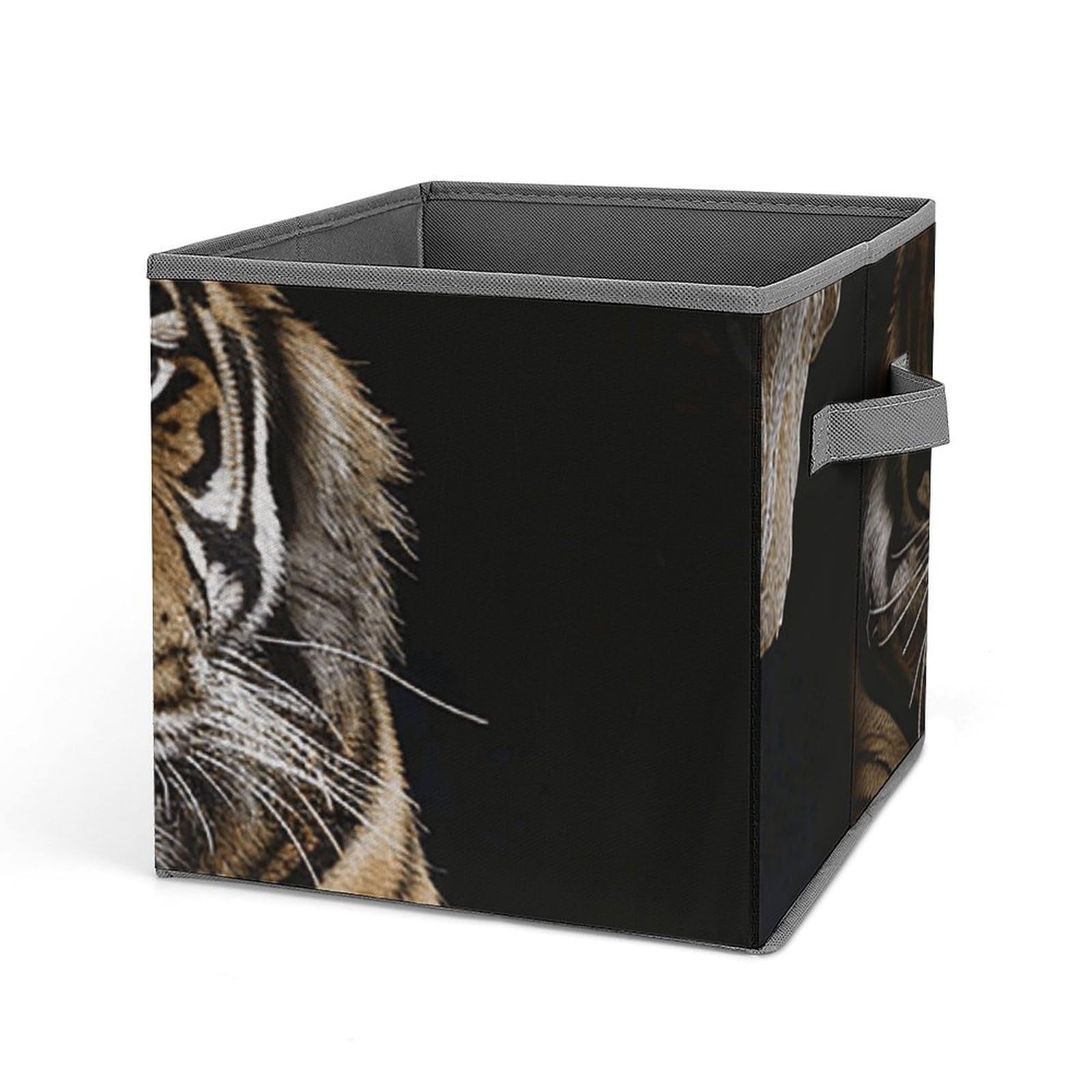 Cube de rangement pliable tigre boîte de rangement avec poignée