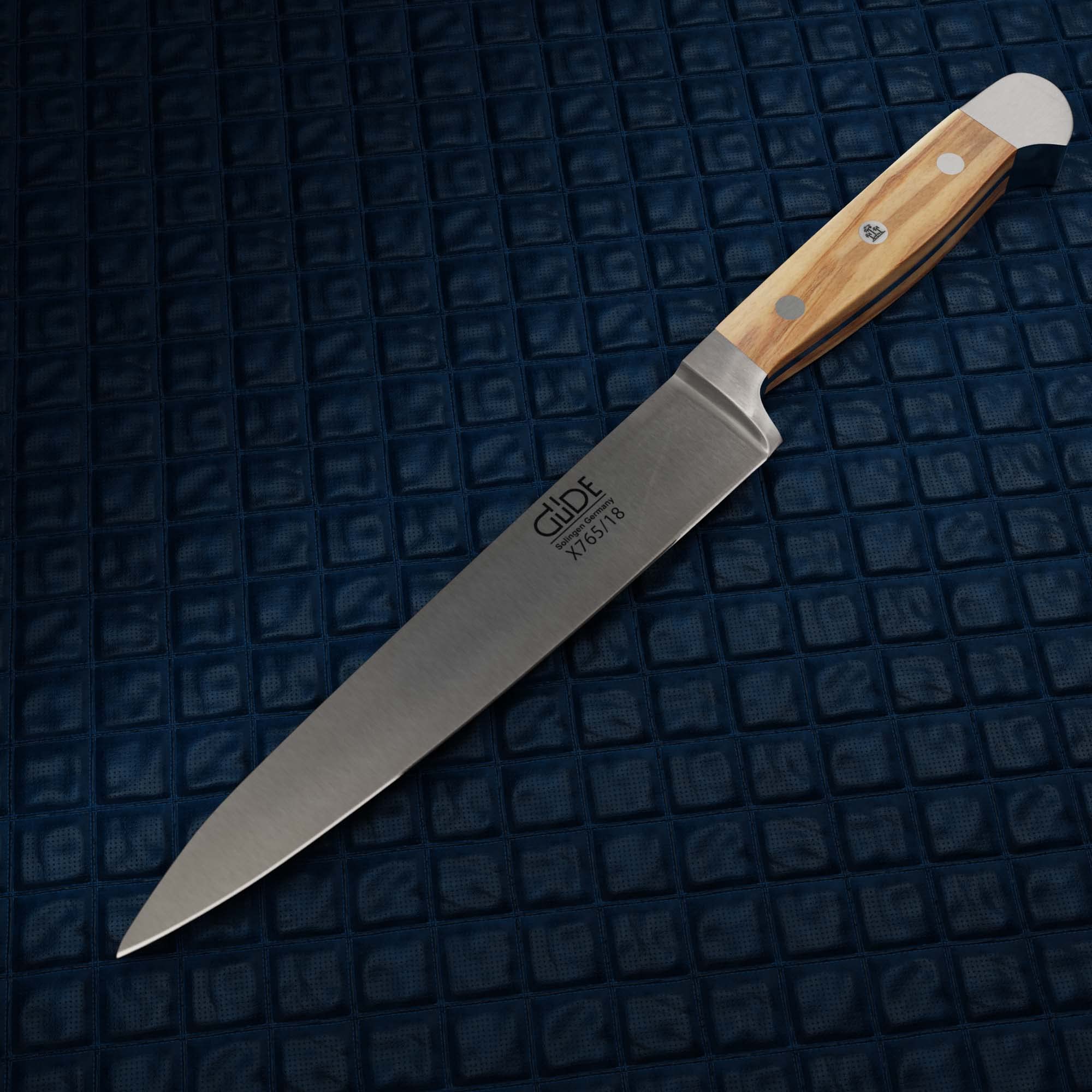 GÜDE Solingen - Filiermesser geschmiedet, 18 cm, Olivenholz, ALPHA OLIVE, Doppelkropf, Handmade Germany