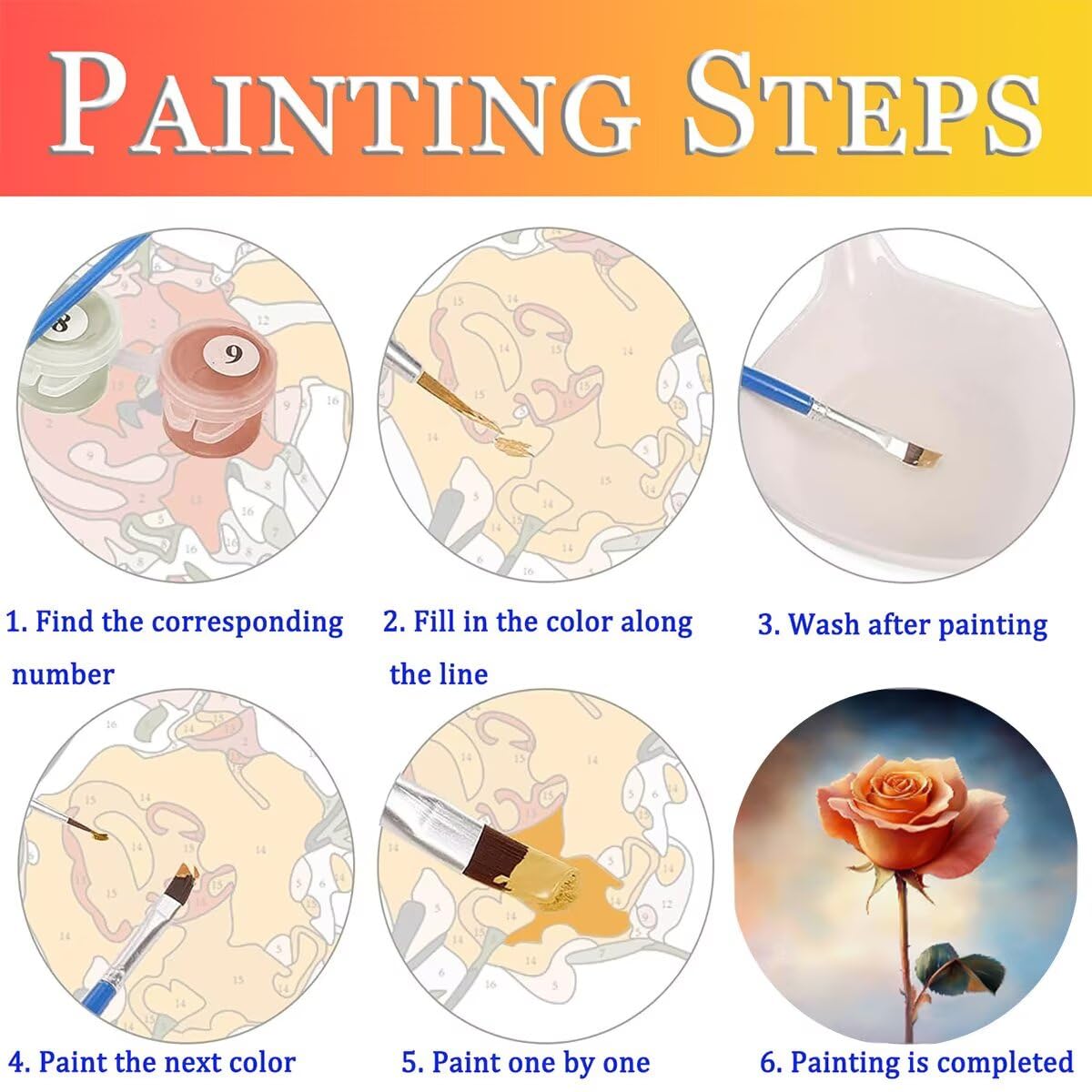 Dipingere con i Numeri Fiore, Paint by Numbers Adulti Pianta, Fai da te Creativi Adulti Quadri da Dipingere Numerati Kit per Decorazione Della Parete di Casa, Regalo 70x95 cm Senza Cornice 46-6