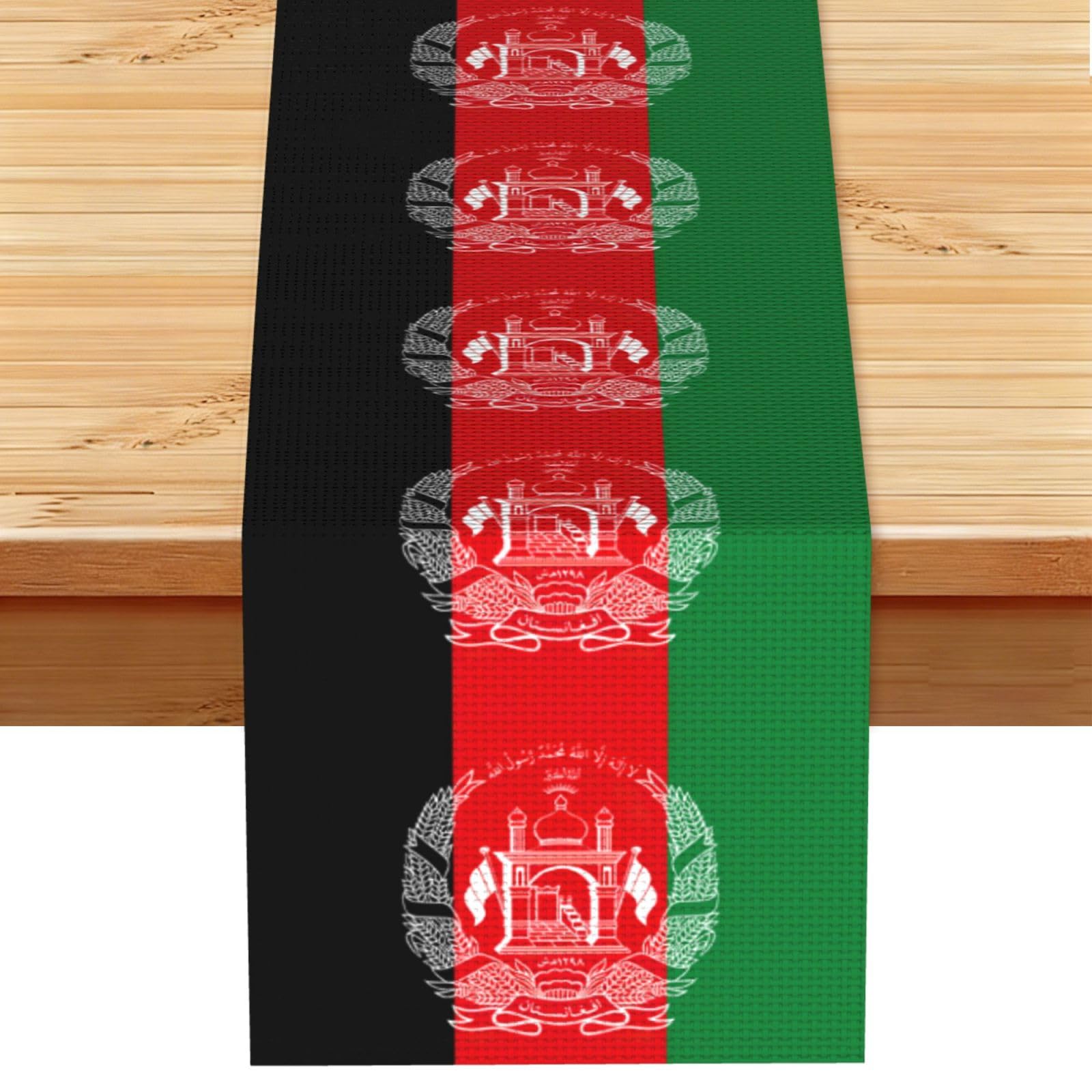 Flag of Afghanistan Multi Purpose Table Runner for Home Decor, Printed Table Cloth for Kitchen Table, Countertops & Dining Area