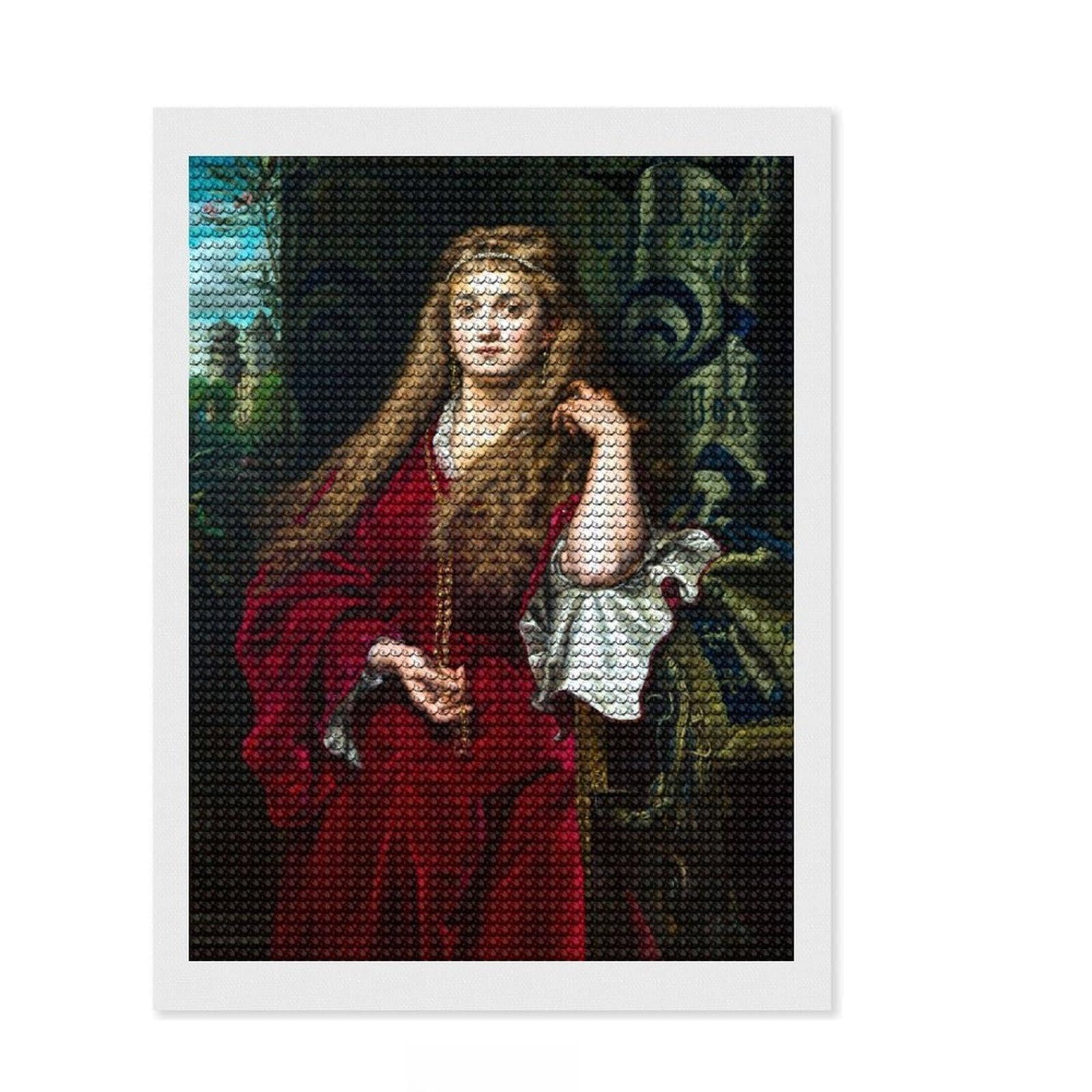 Junmoney Castellans Daughter Diamond Painting Set 12"x16", for Beginners, Neat Printed Canvas, Holiday Gift Idea, Farmhouse Decor, Printed Canvas