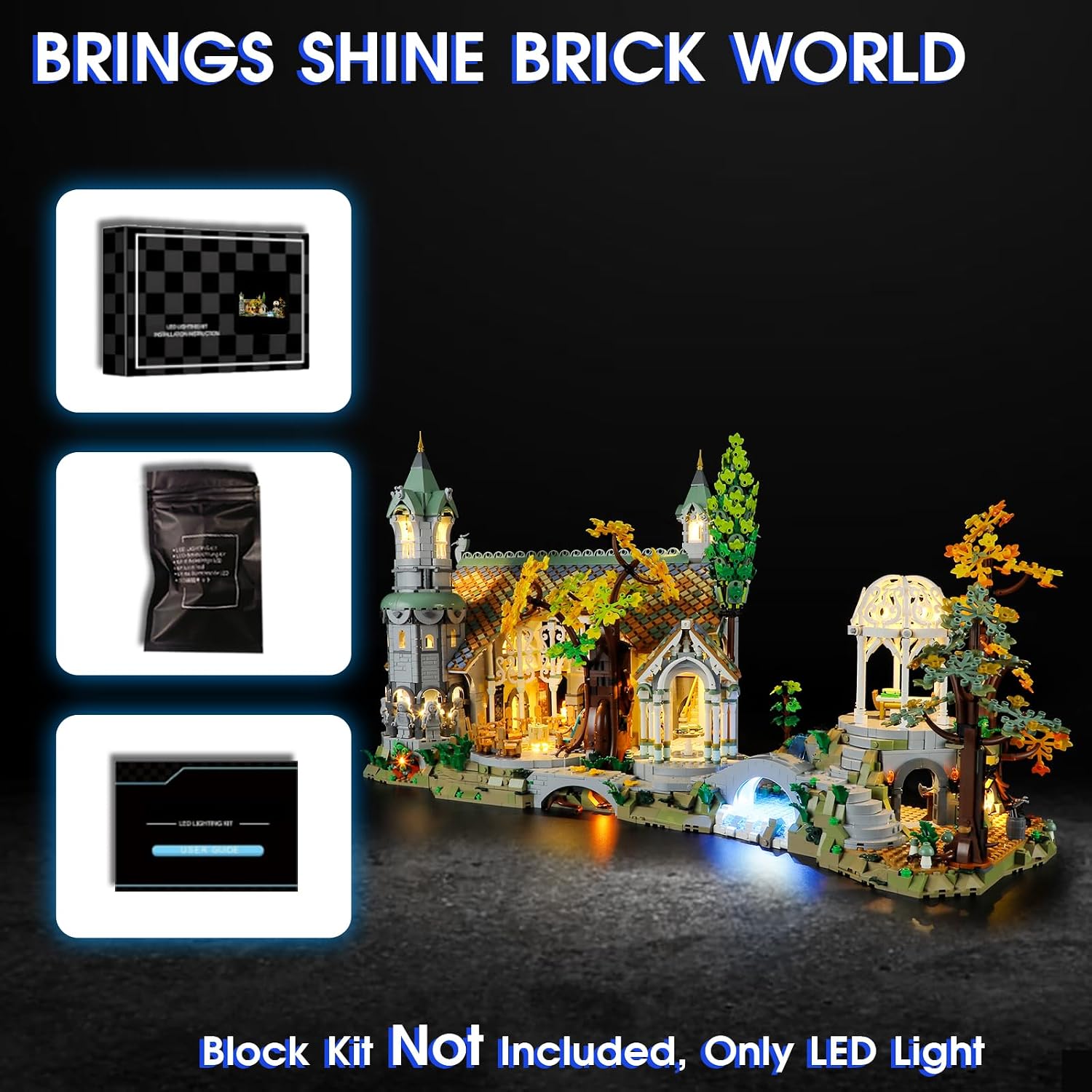 Vaodest Led Light for Lego 10316 The Lord of The Rings: Rivendell Building Blocks Model,Design and Configuration Compatible with Model 10316(Led Light Only, Not Building Block Kit)